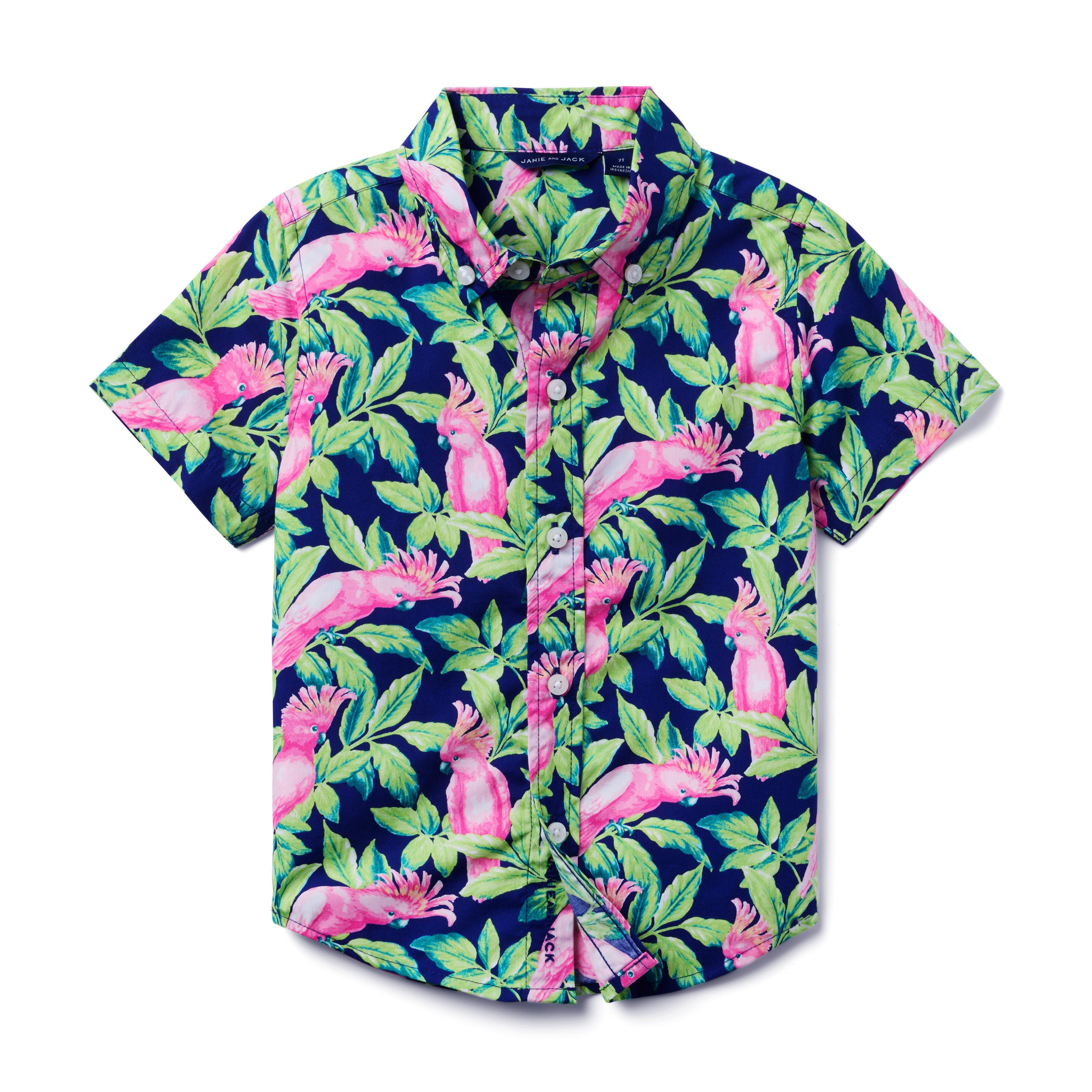 Tropical Bird Poplin Shirt