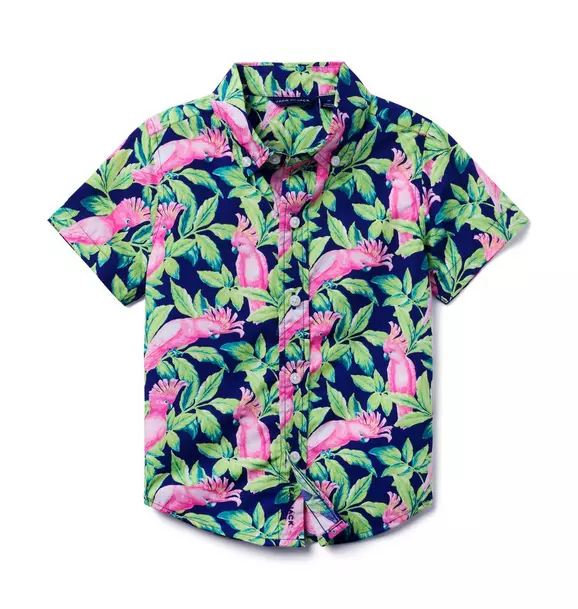 Tropical Bird Poplin Shirt image number 0