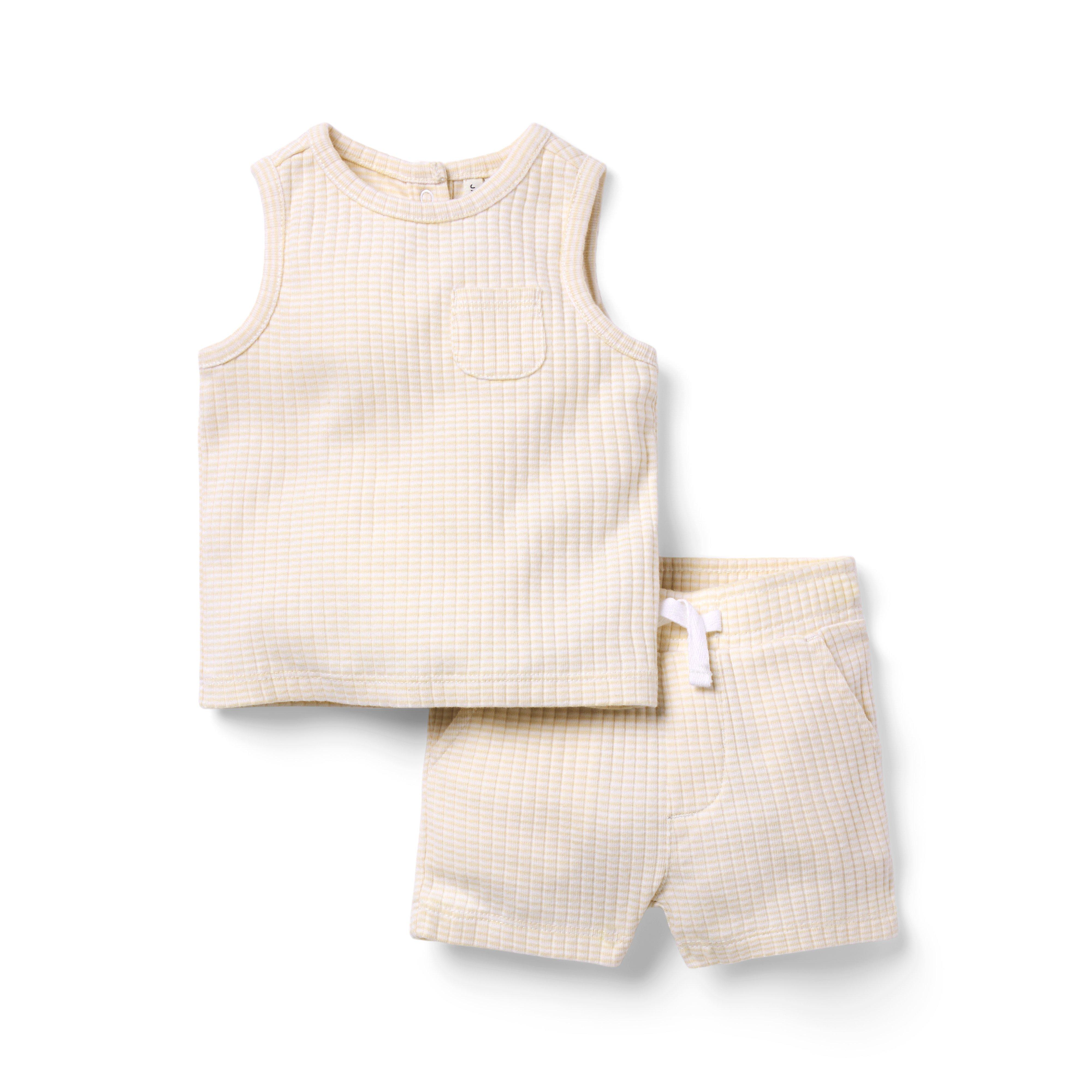 Baby Striped Ribbed Matching Set image number 0