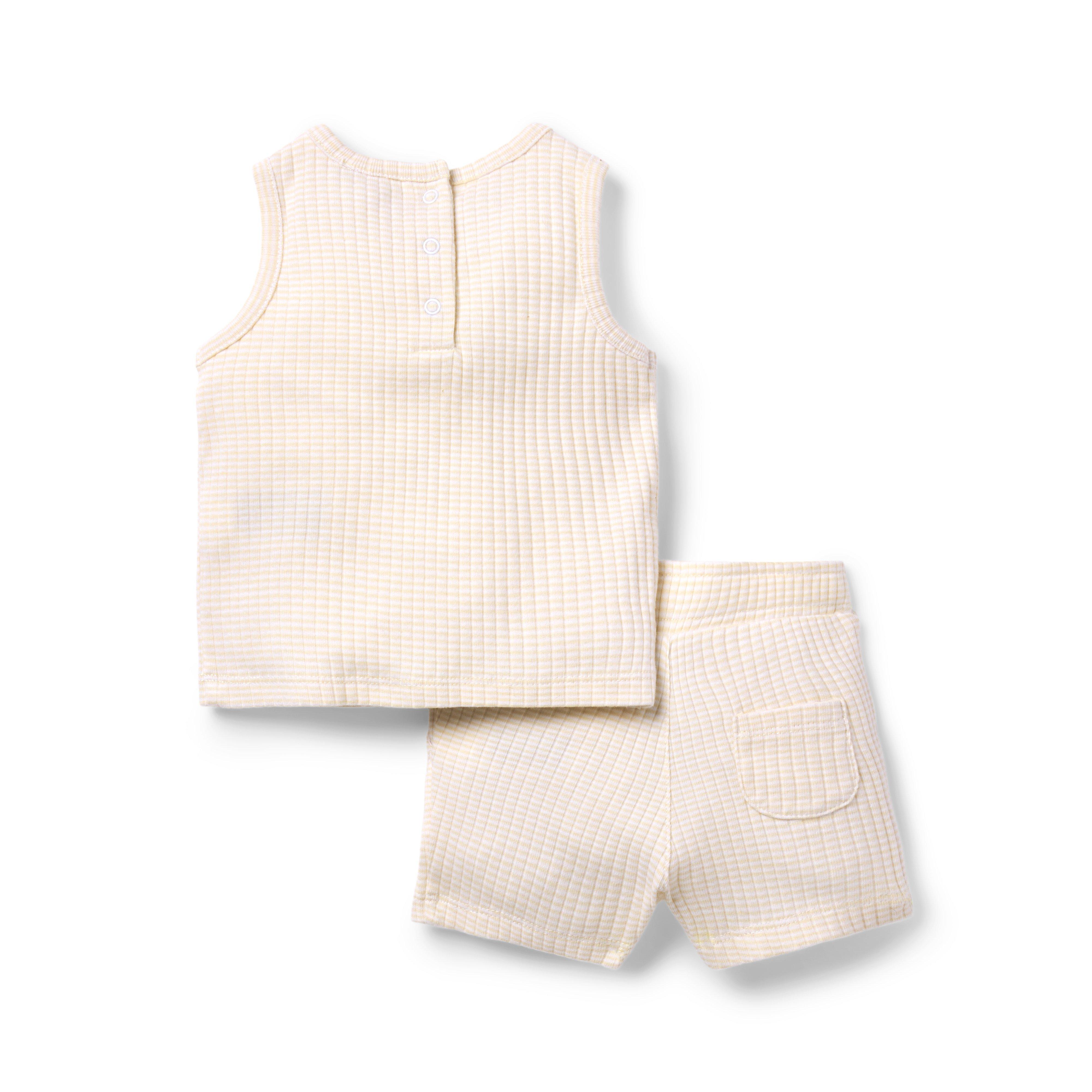Baby Striped Ribbed Matching Set image number 1