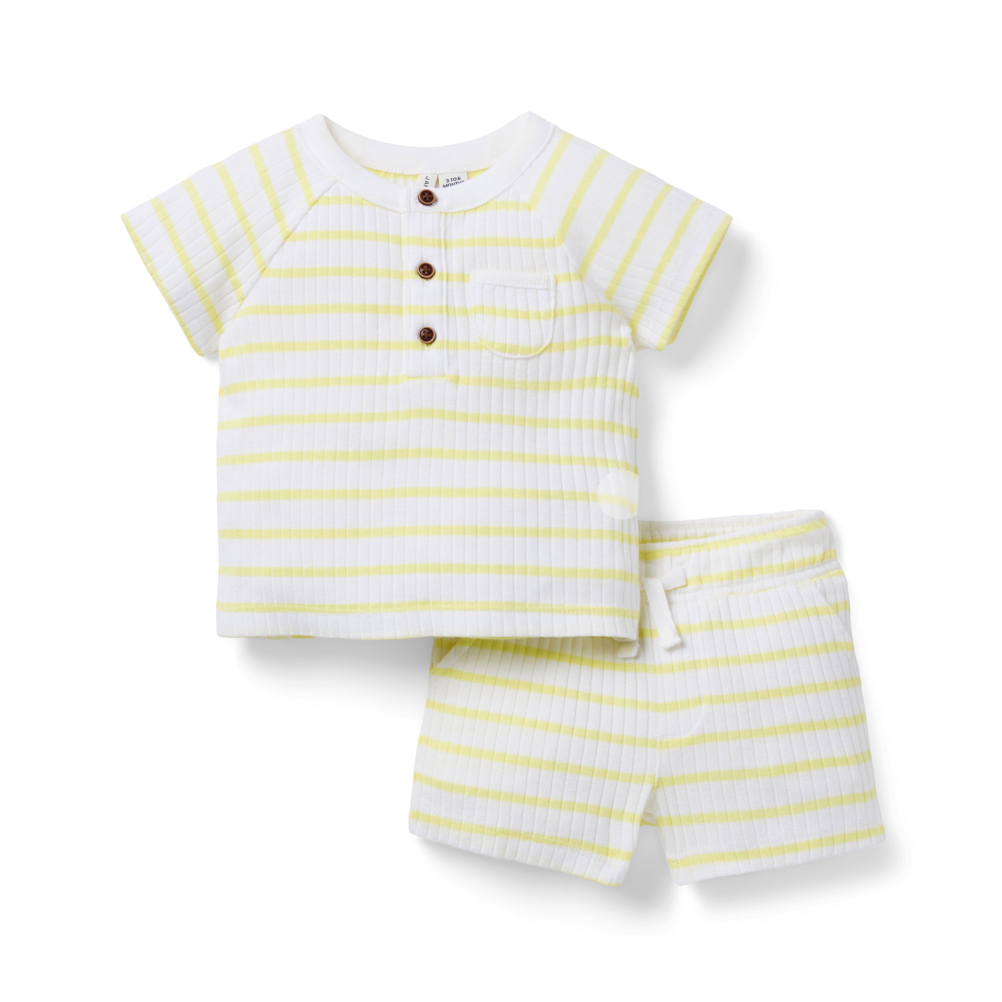 Baby Striped Ribbed Matching Set image number 0