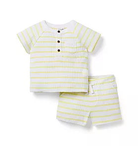 Baby Striped Ribbed Matching Set