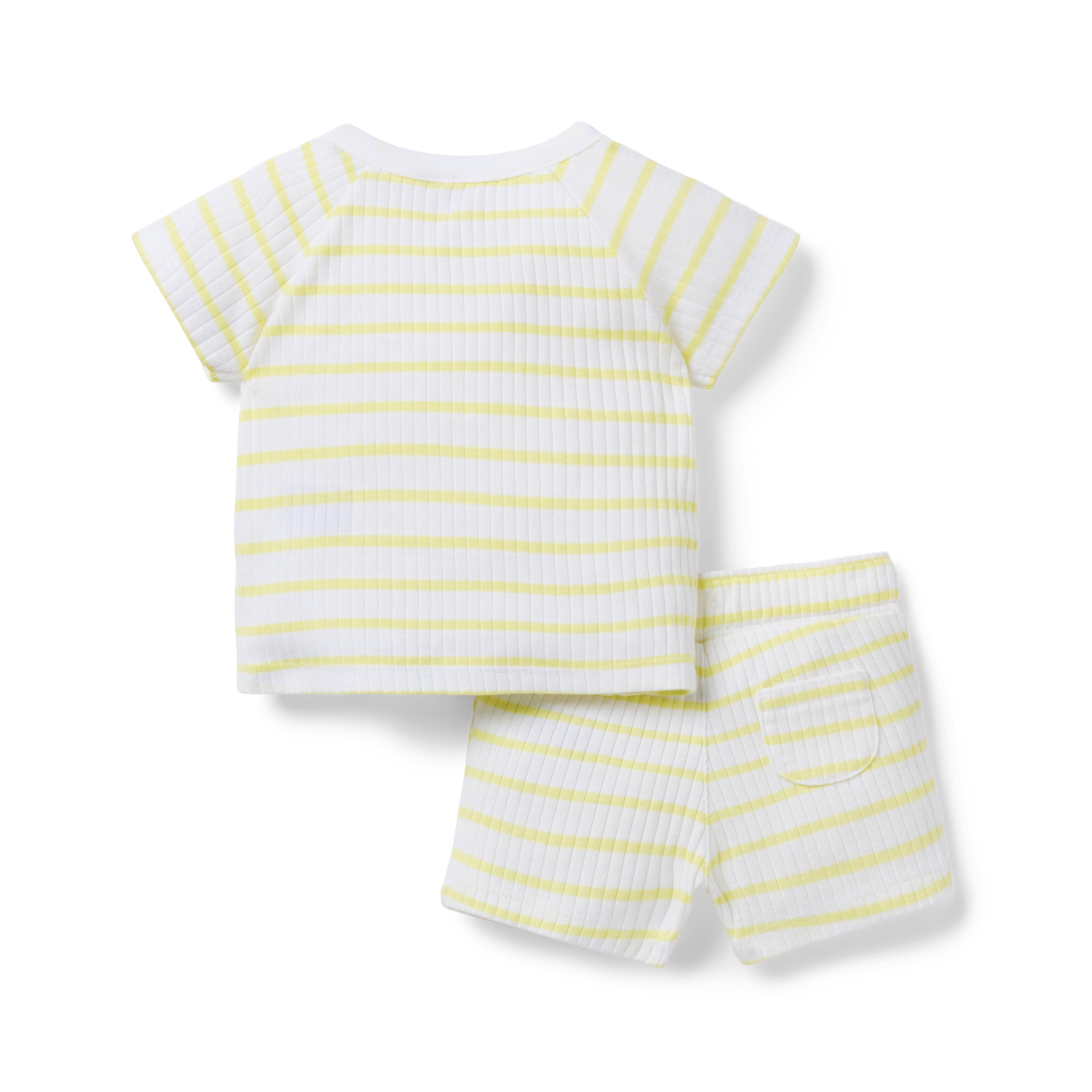 Baby Striped Ribbed Matching Set image number 1