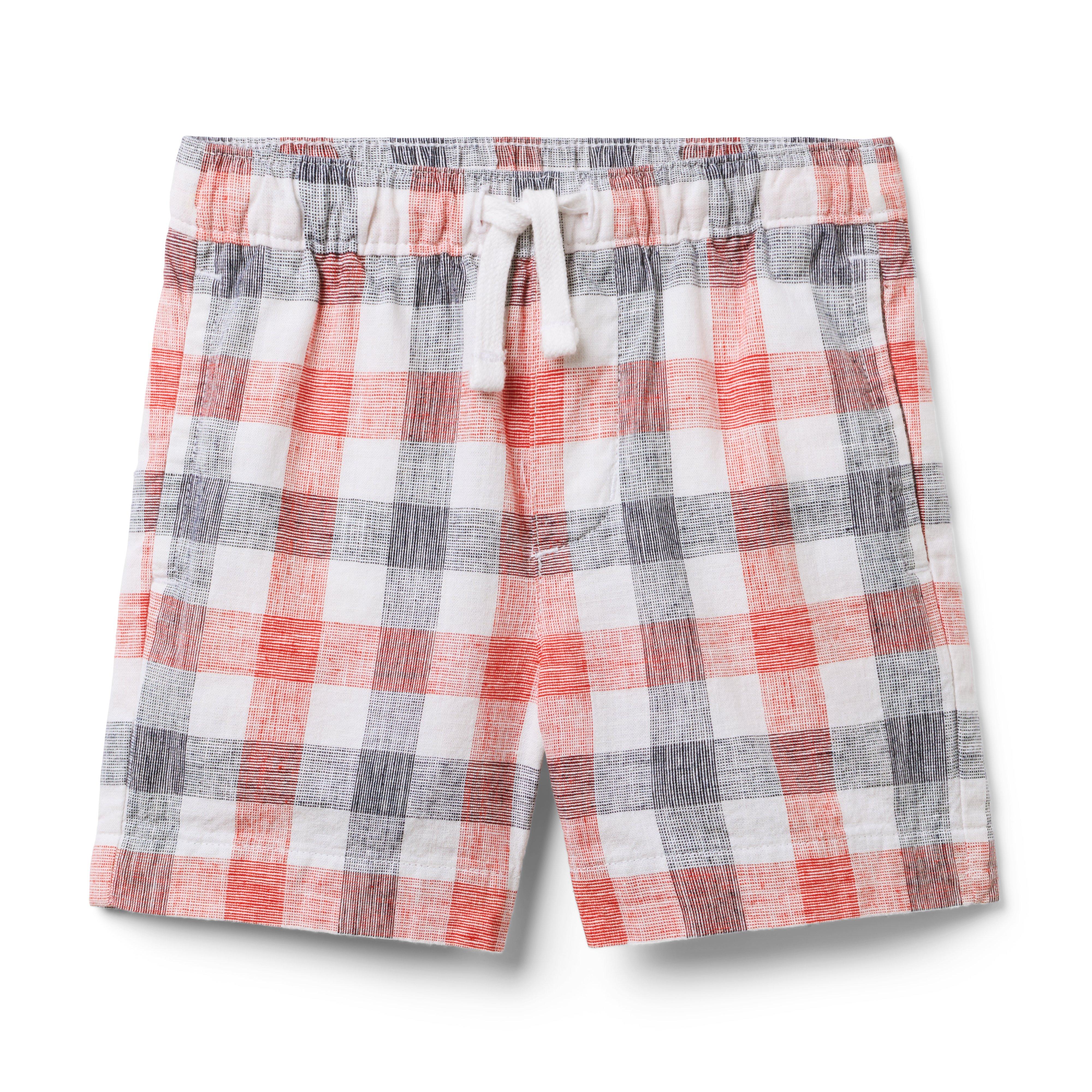 Gingham Linen-Cotton Pull-On Short image number 0