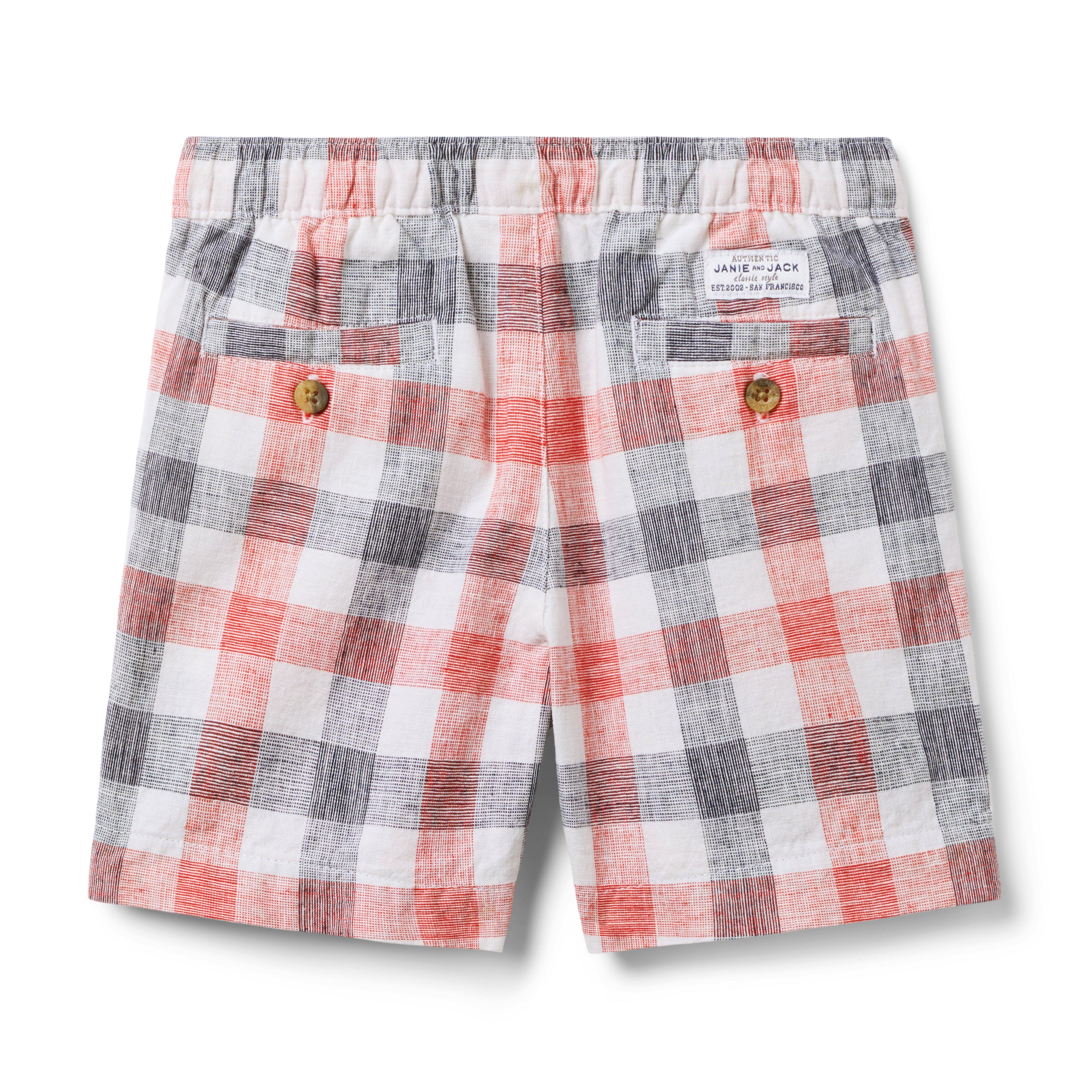 Gingham Linen-Cotton Pull-On Short image number 1
