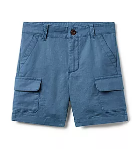 Linen-Cotton Cargo Pocket Short