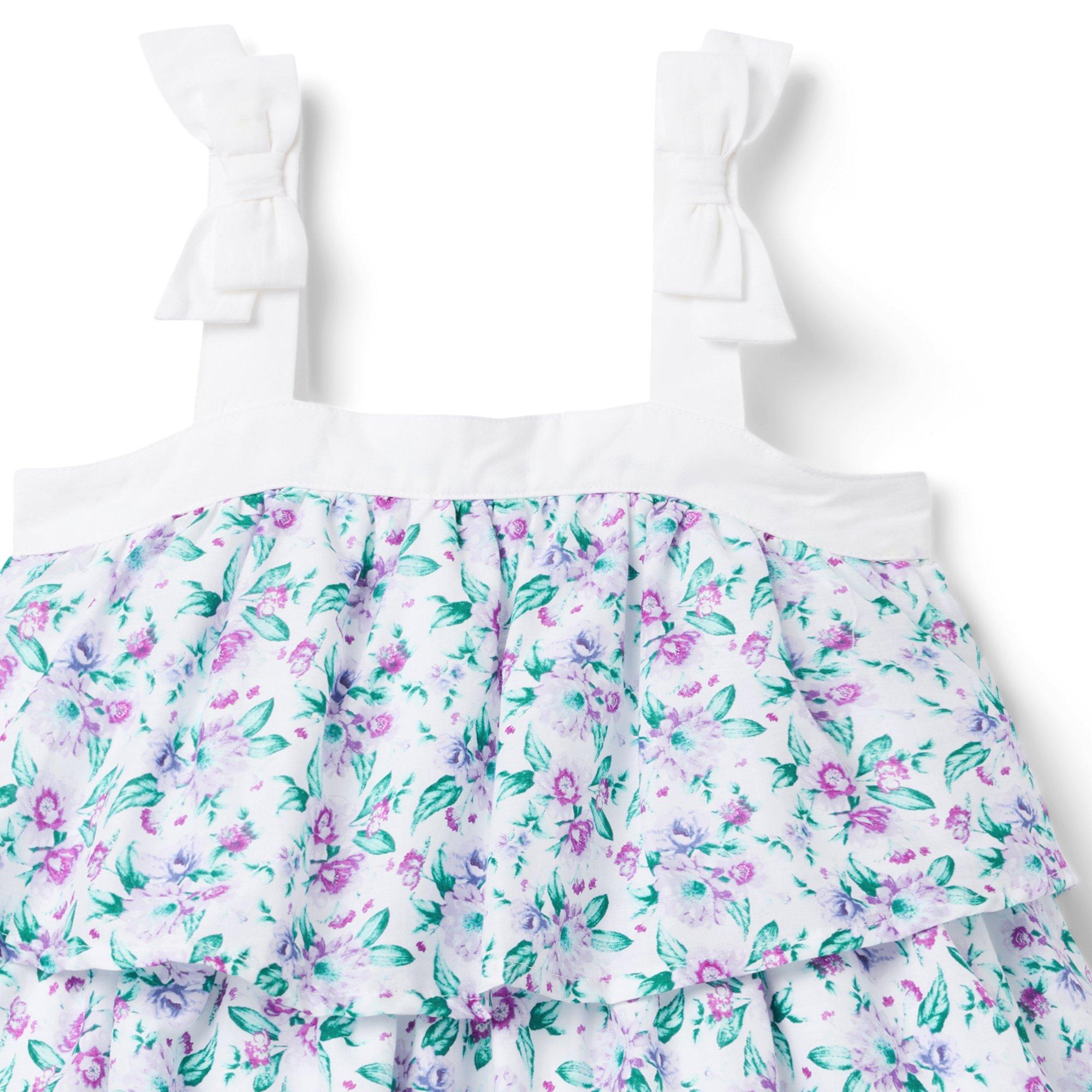 Floral Bow Strap Tiered Dress image number 2