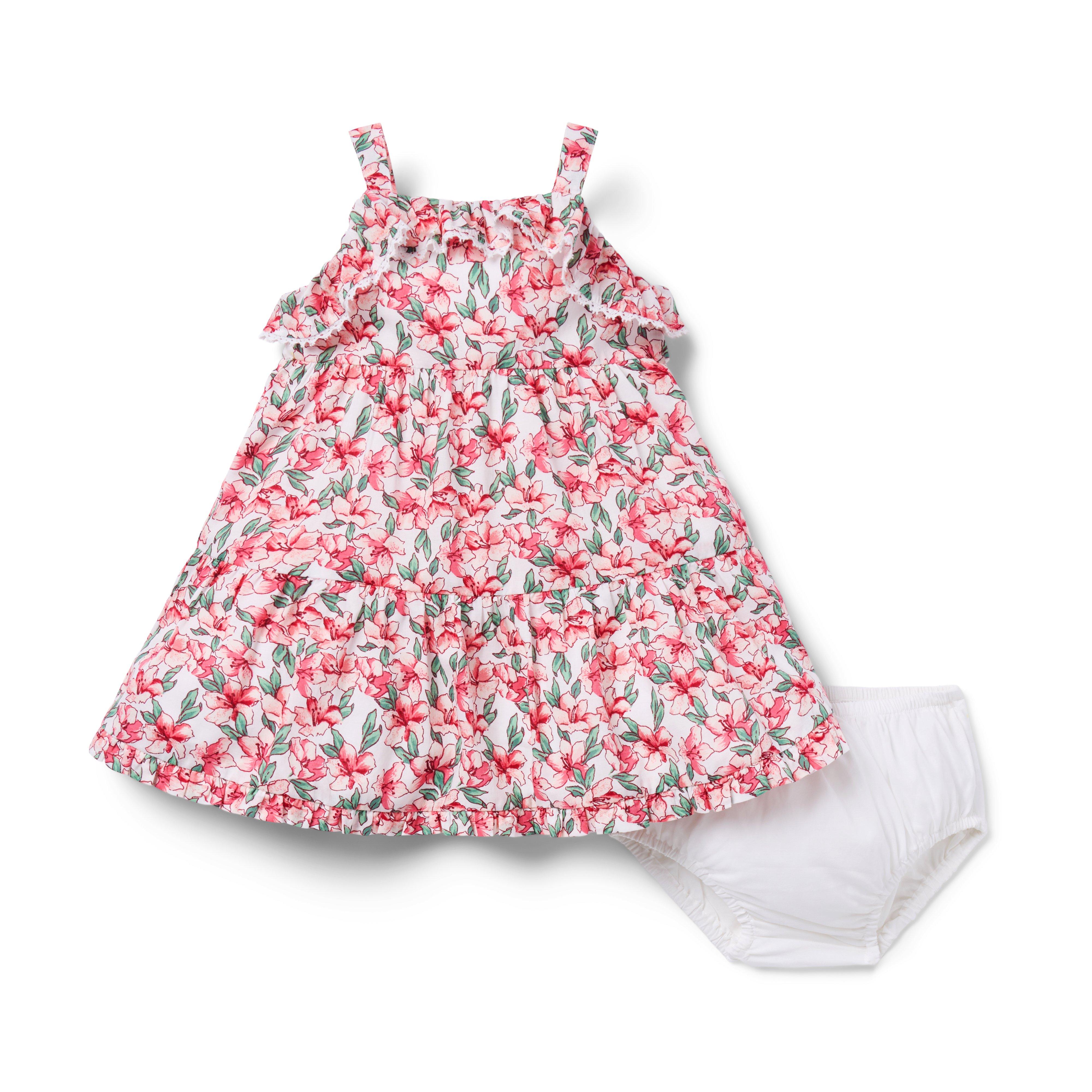 Baby Floral Crochet Trim Dress image number 3