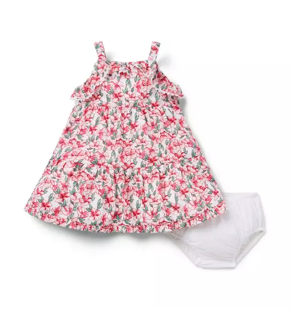 Baby Floral Crochet Trim Dress image number 3