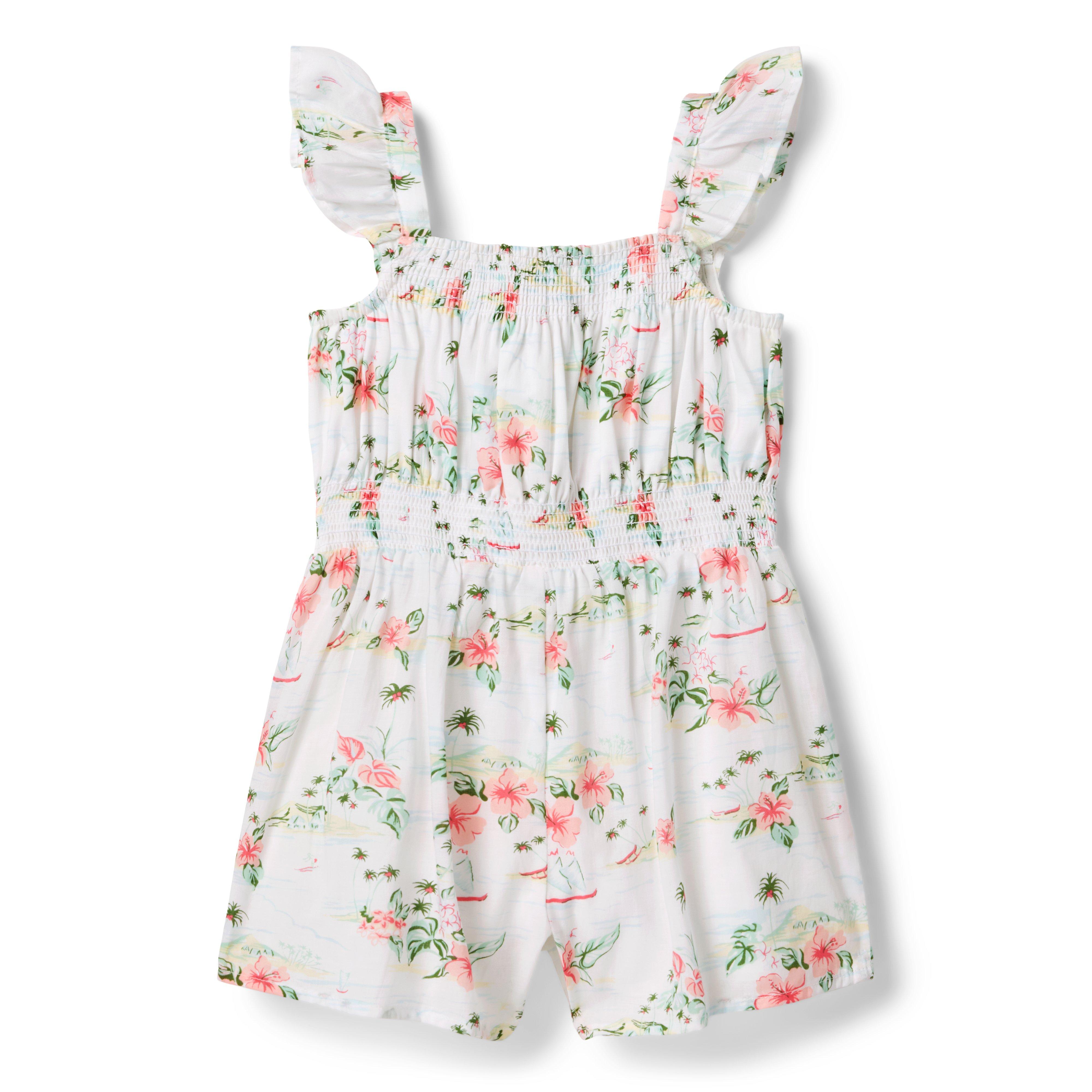 Floral Smocked Romper image number 1