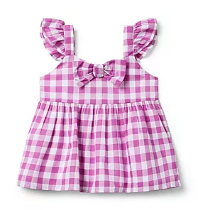 Gingham Bow Top