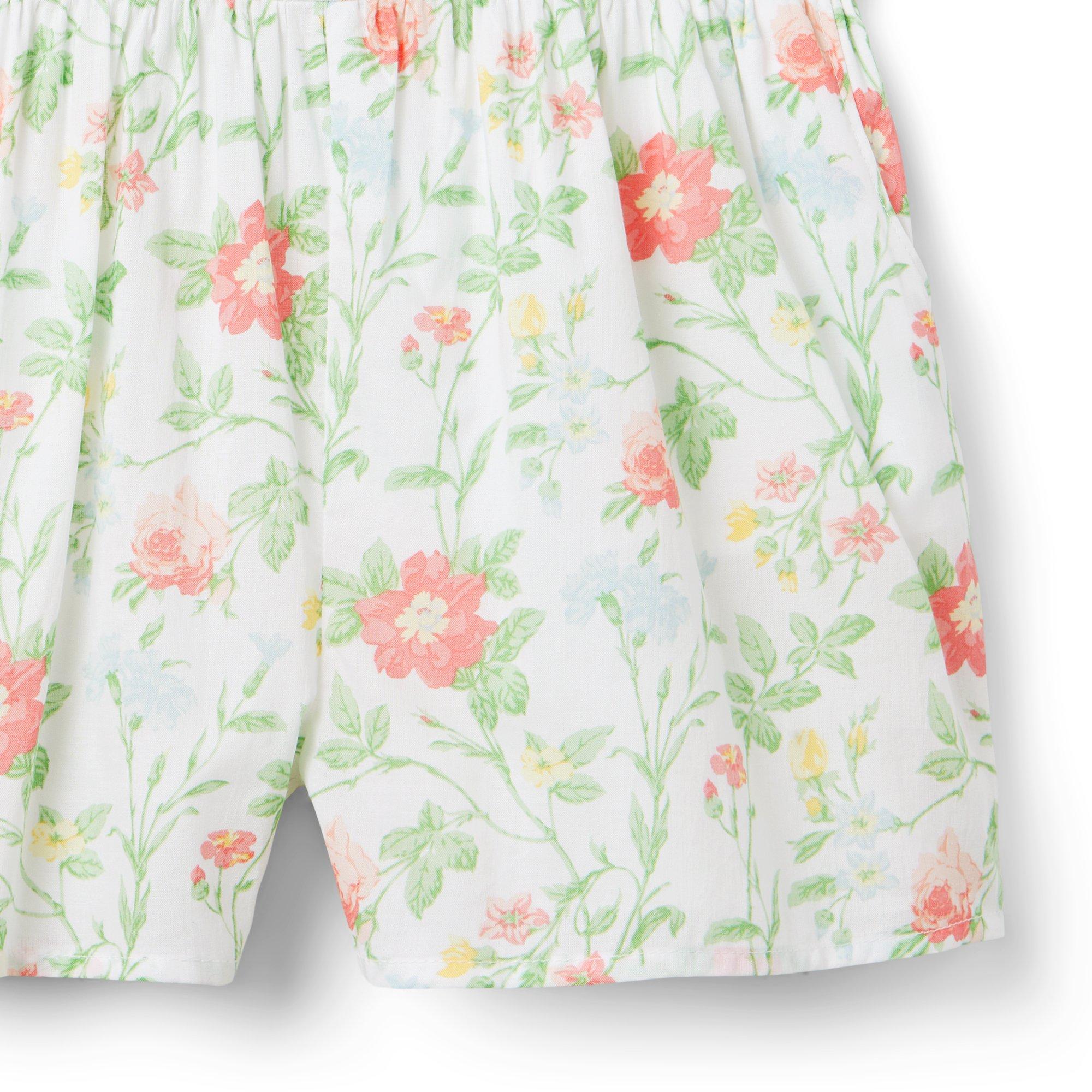 Floral Lace Trim Romper image number 2