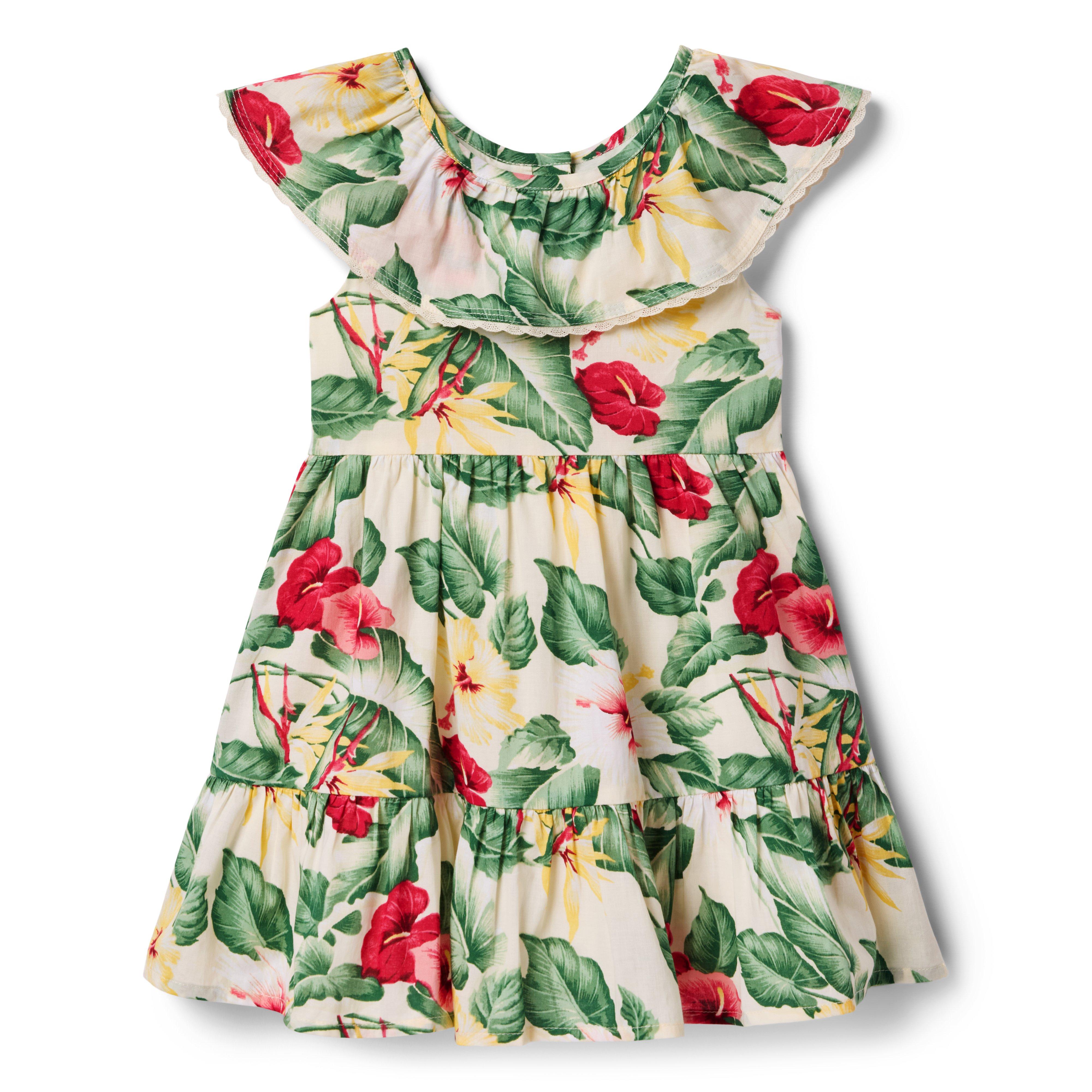 Tropical Floral Ruffle Dress image number 0