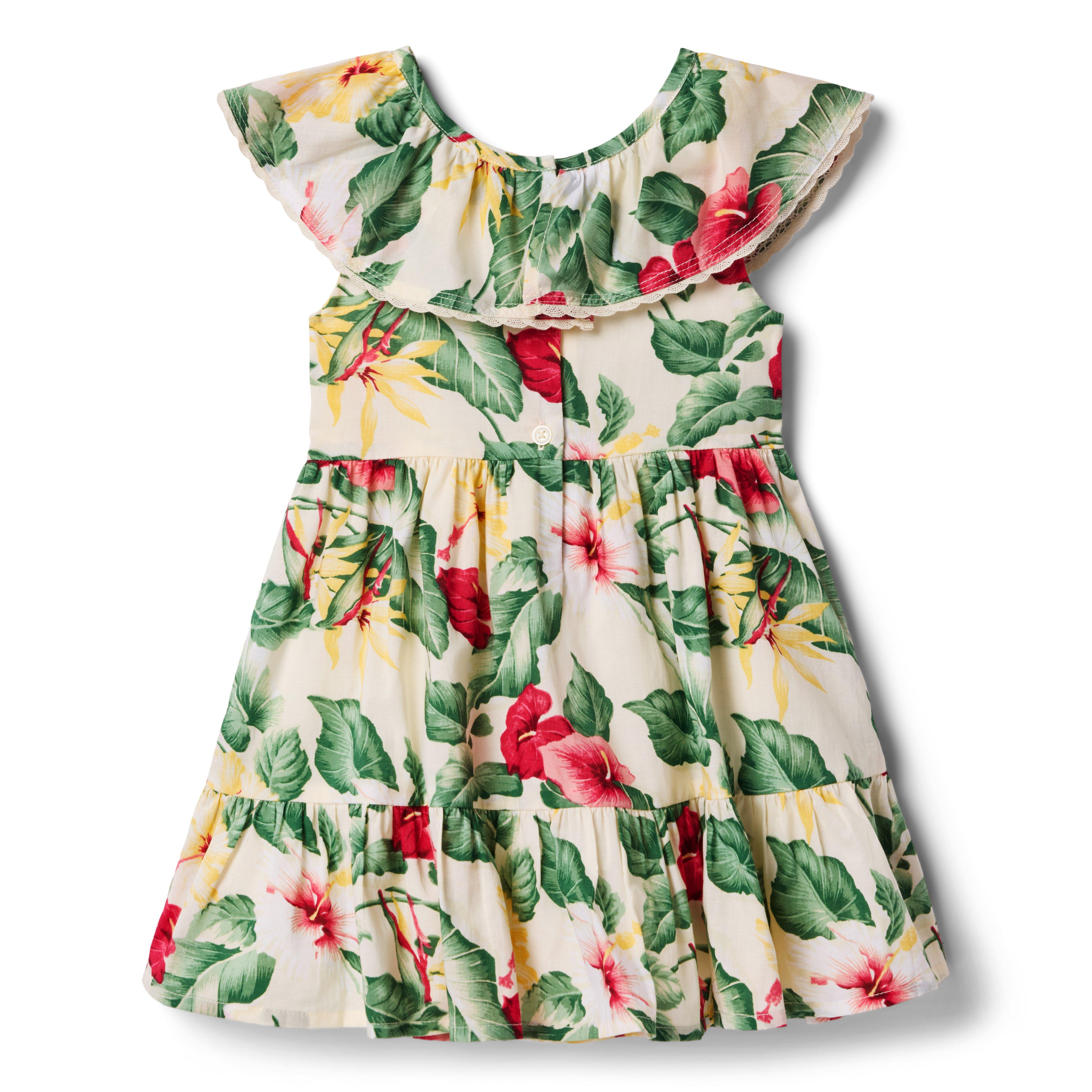Tropical Floral Ruffle Dress image number 1