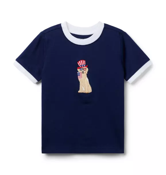 Embroidered Americana Dog Tee image number 0