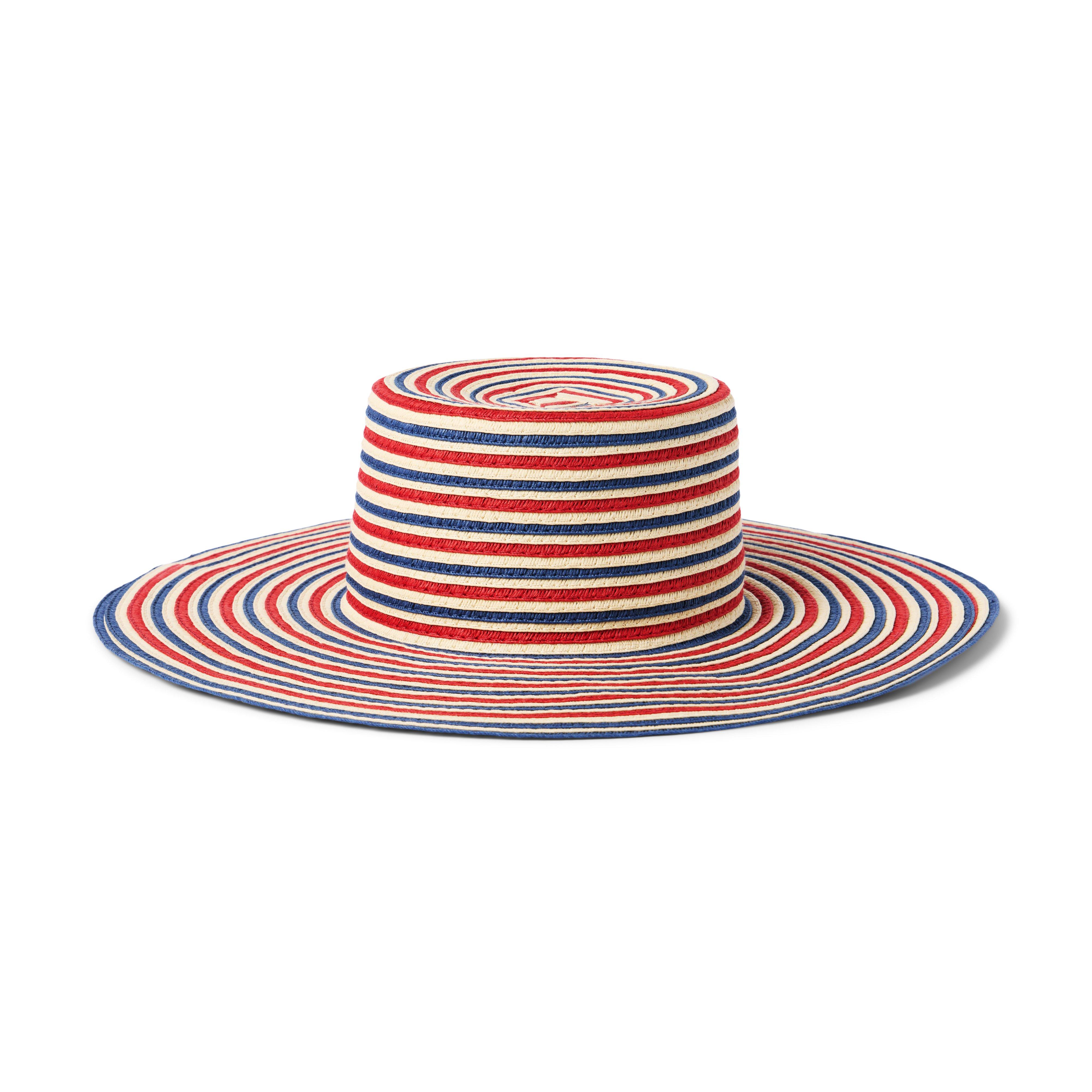 Striped Straw Sun Hat image number 0