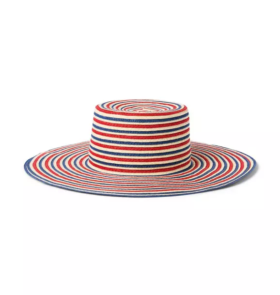 Striped Straw Sun Hat image number 0
