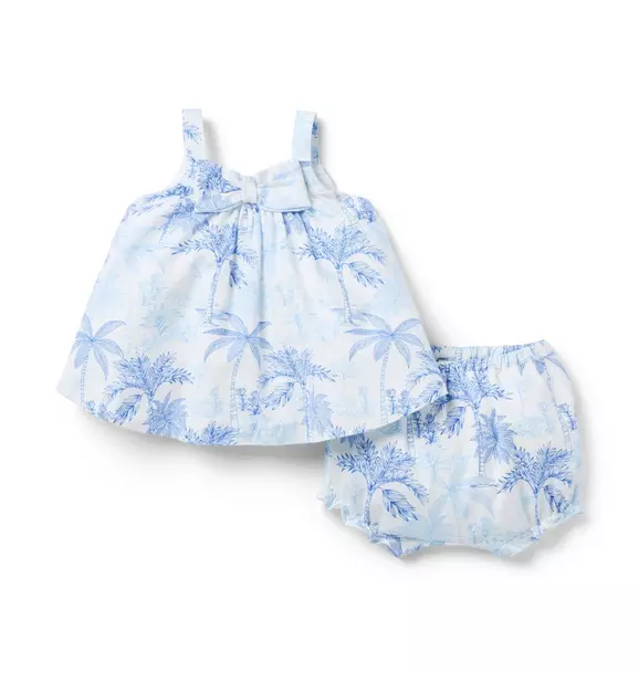 Baby Palm Toile Linen-Cotton Matching Set image number 0
