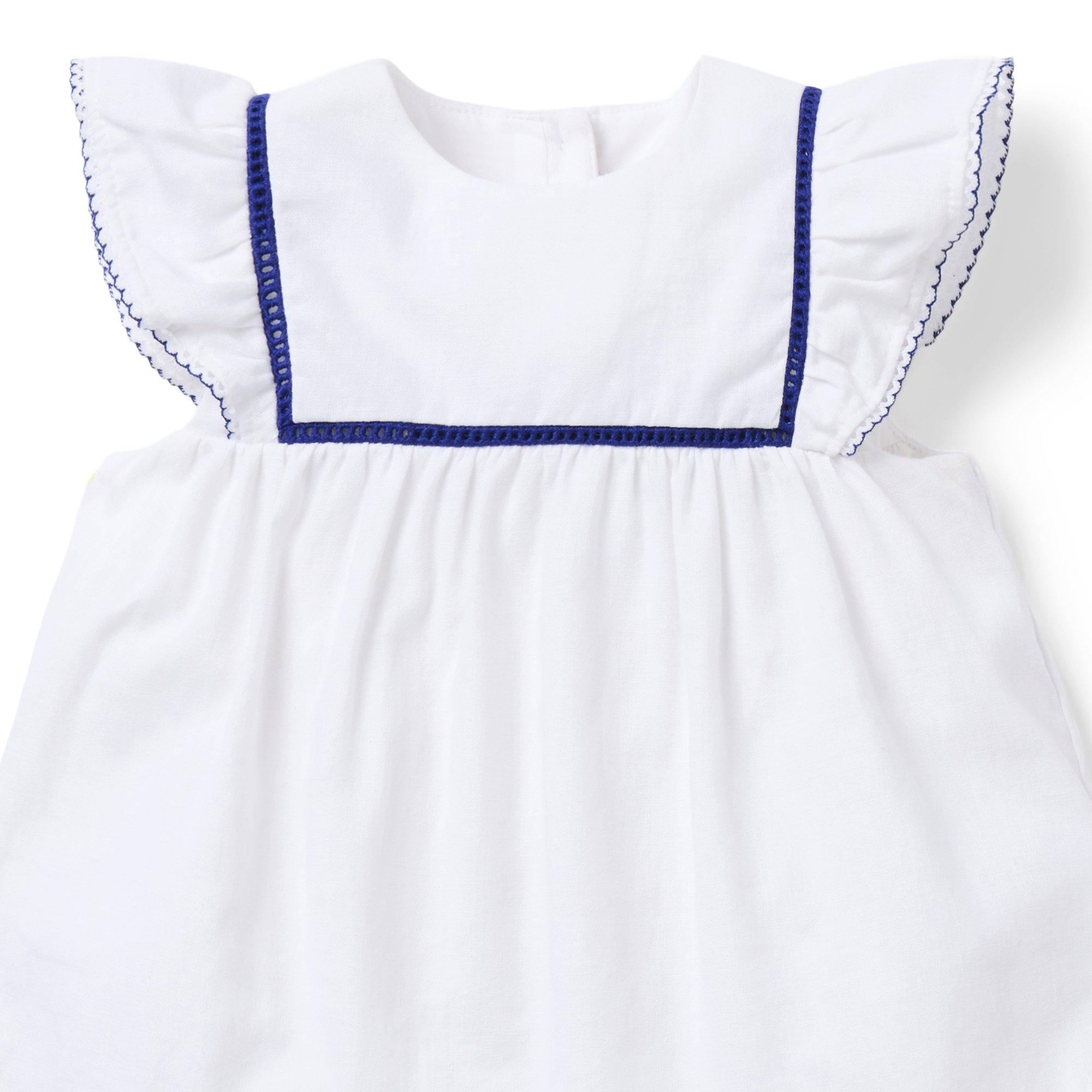 Baby Flutter Sleeve Linen-Cotton Matching Set image number 2