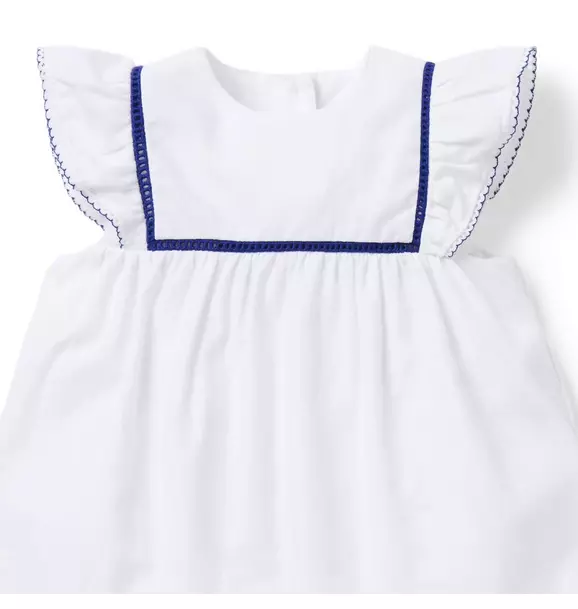 Baby Flutter Sleeve Linen-Cotton Matching Set image number 2