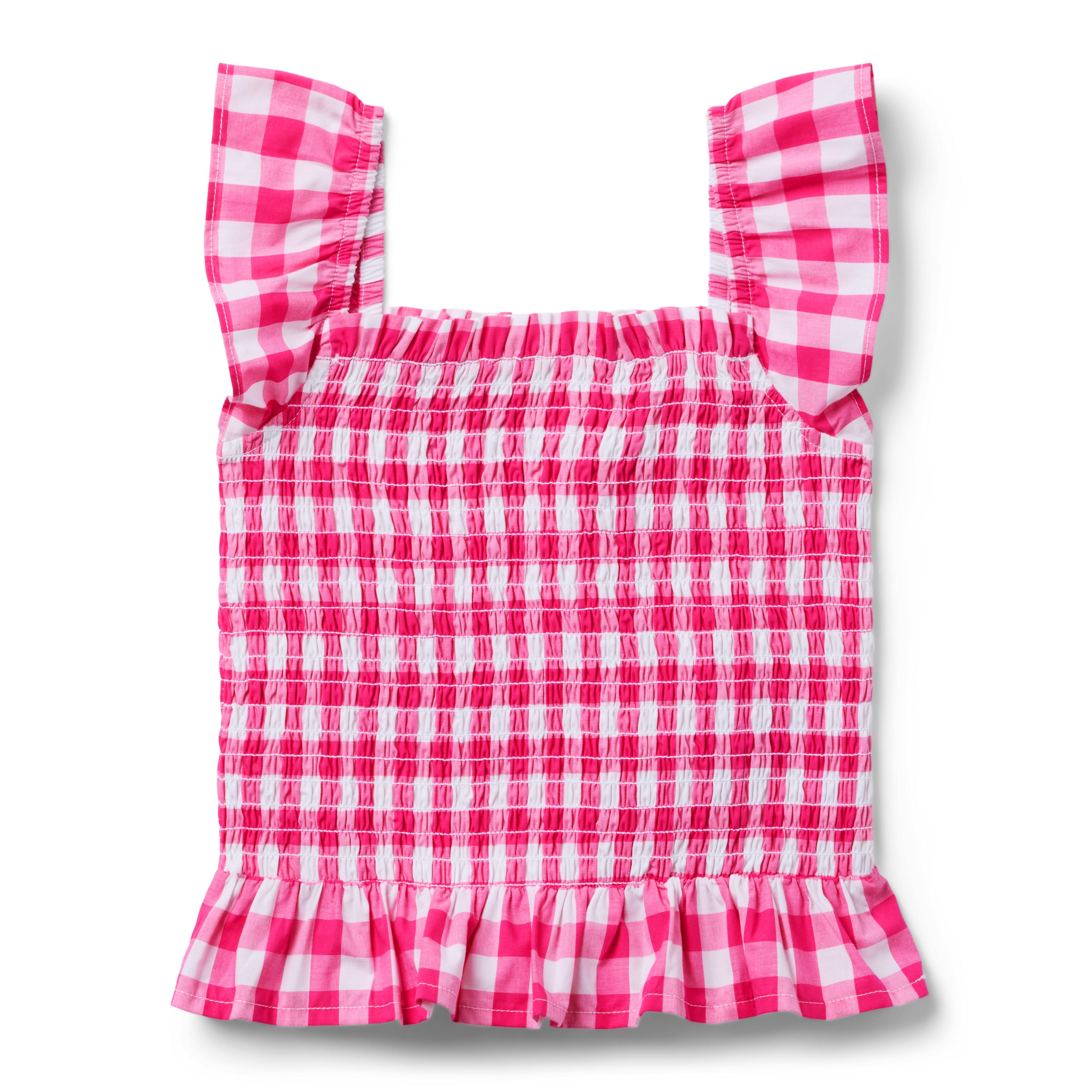 Gingham Smocked Ruffle Top image number 0