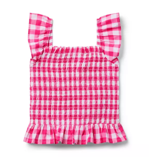 Gingham Smocked Ruffle Top image number 0