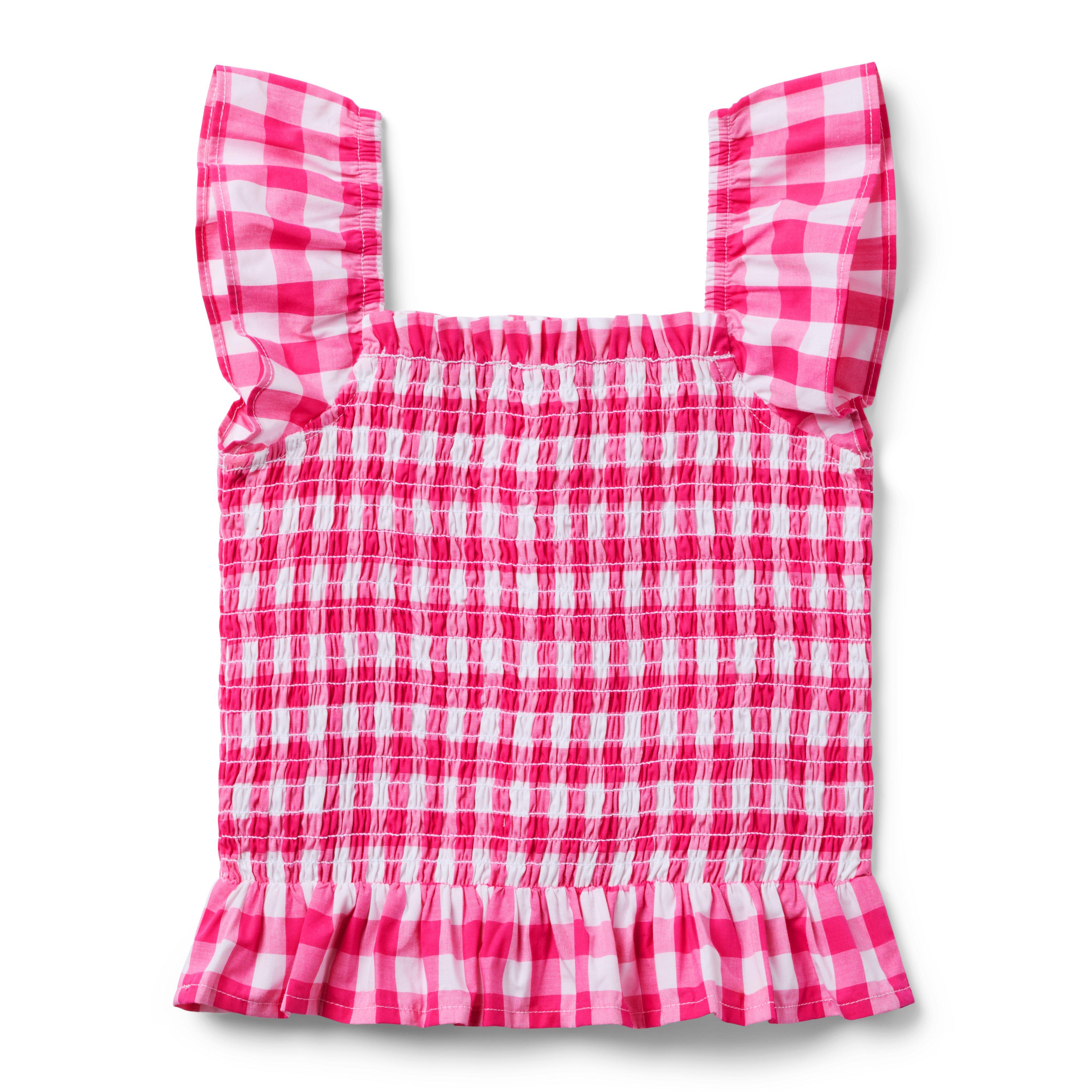 Gingham Smocked Ruffle Top image number 1
