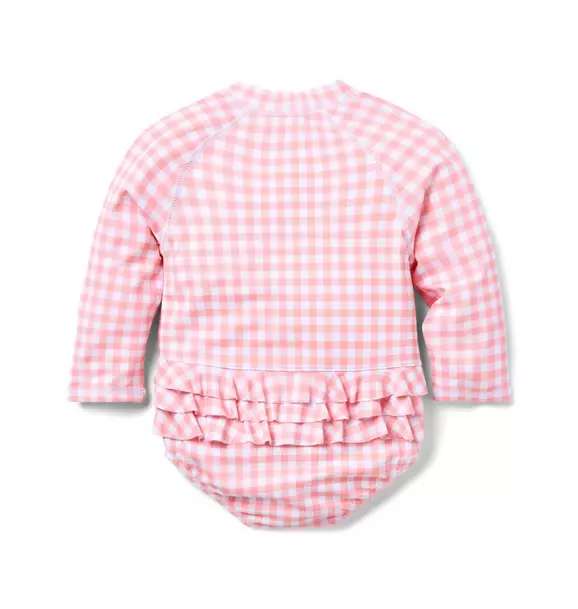 Baby Recycled Gingham Rash Guard Swimsuit image number 1