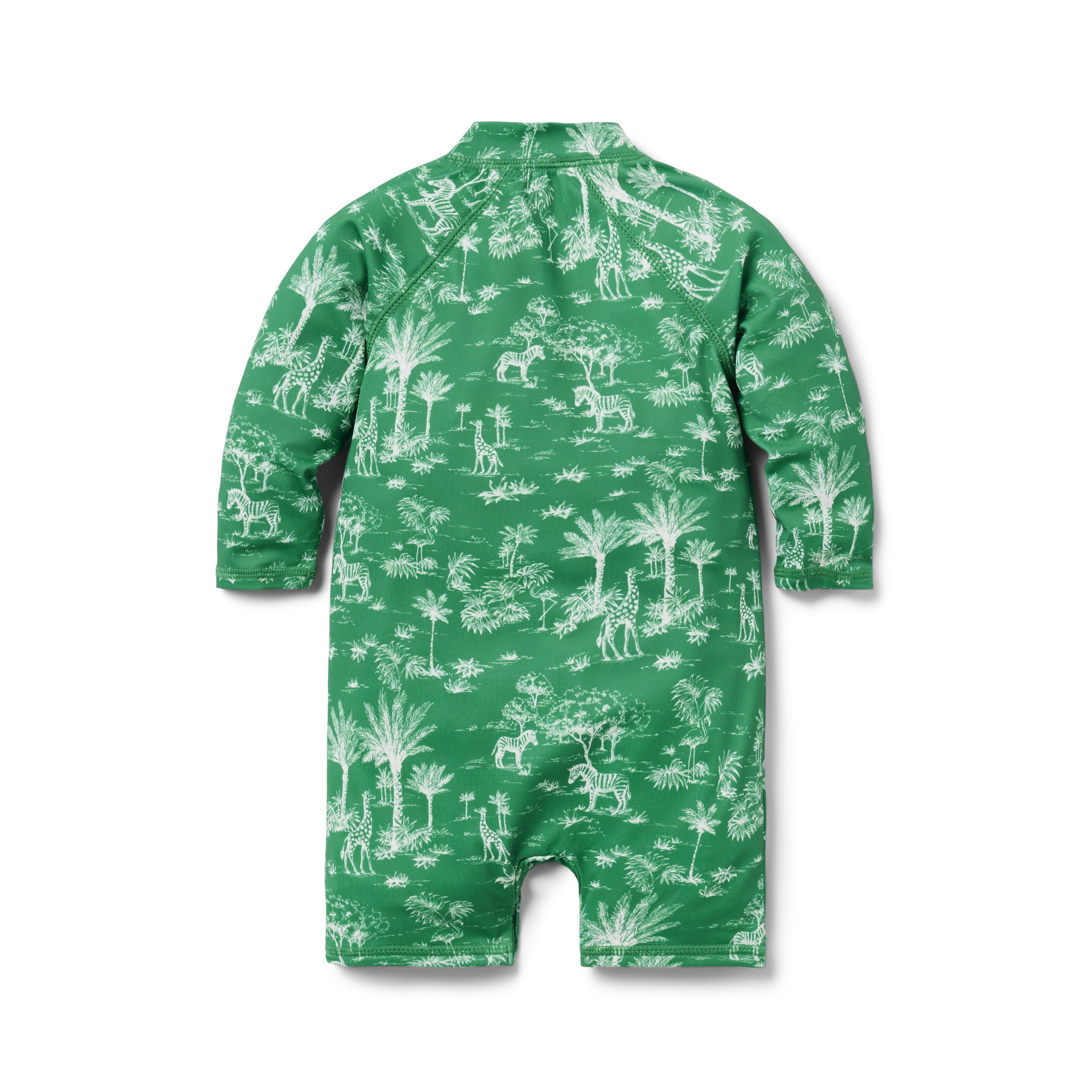 Baby Recycled Tropical Toile Rash Guard Swimsuit image number 1