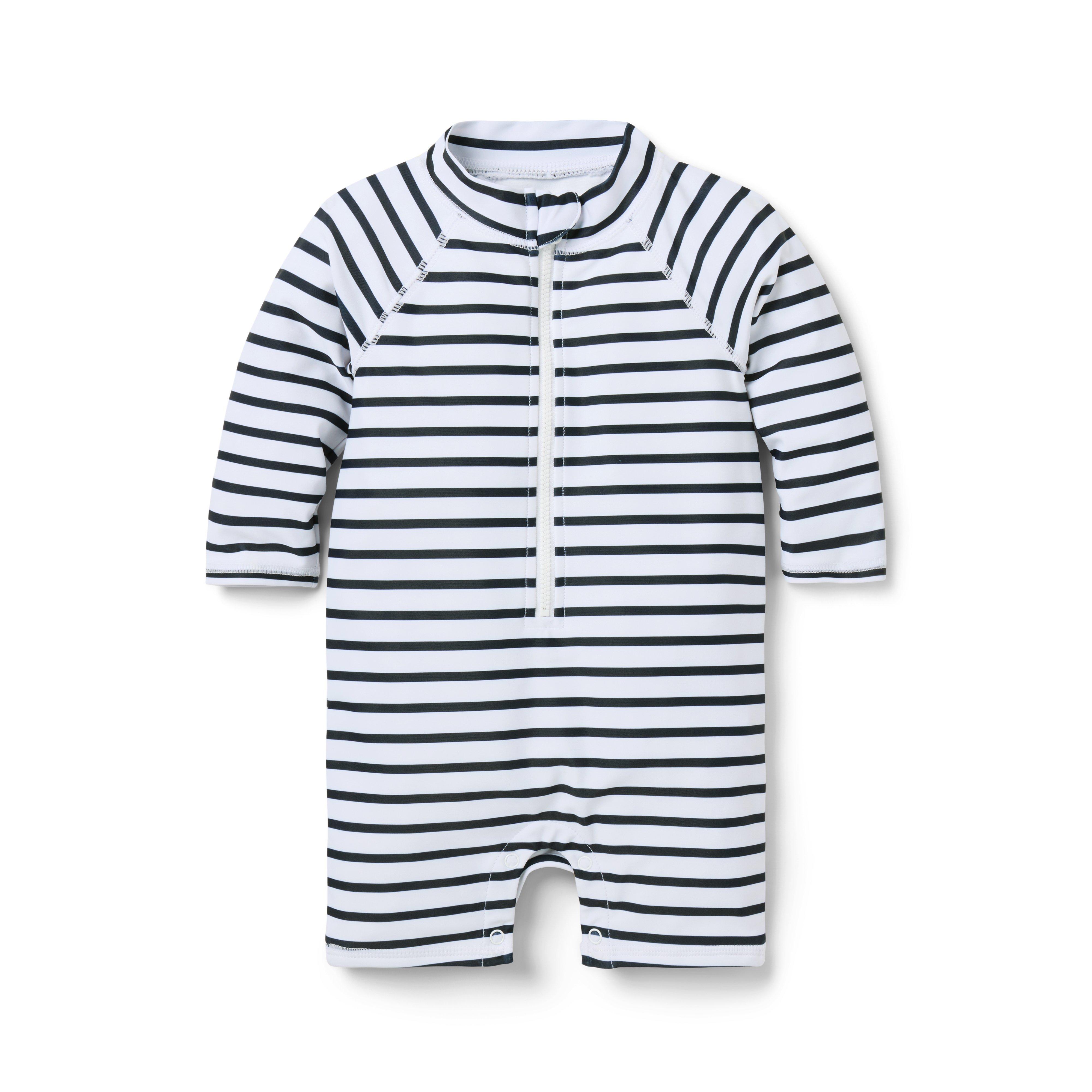 Baby Recycled Striped Rash Guard Swimsuit image number 0