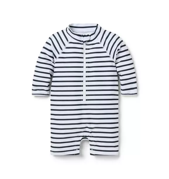 Baby Recycled Striped Rash Guard Swimsuit image number 0