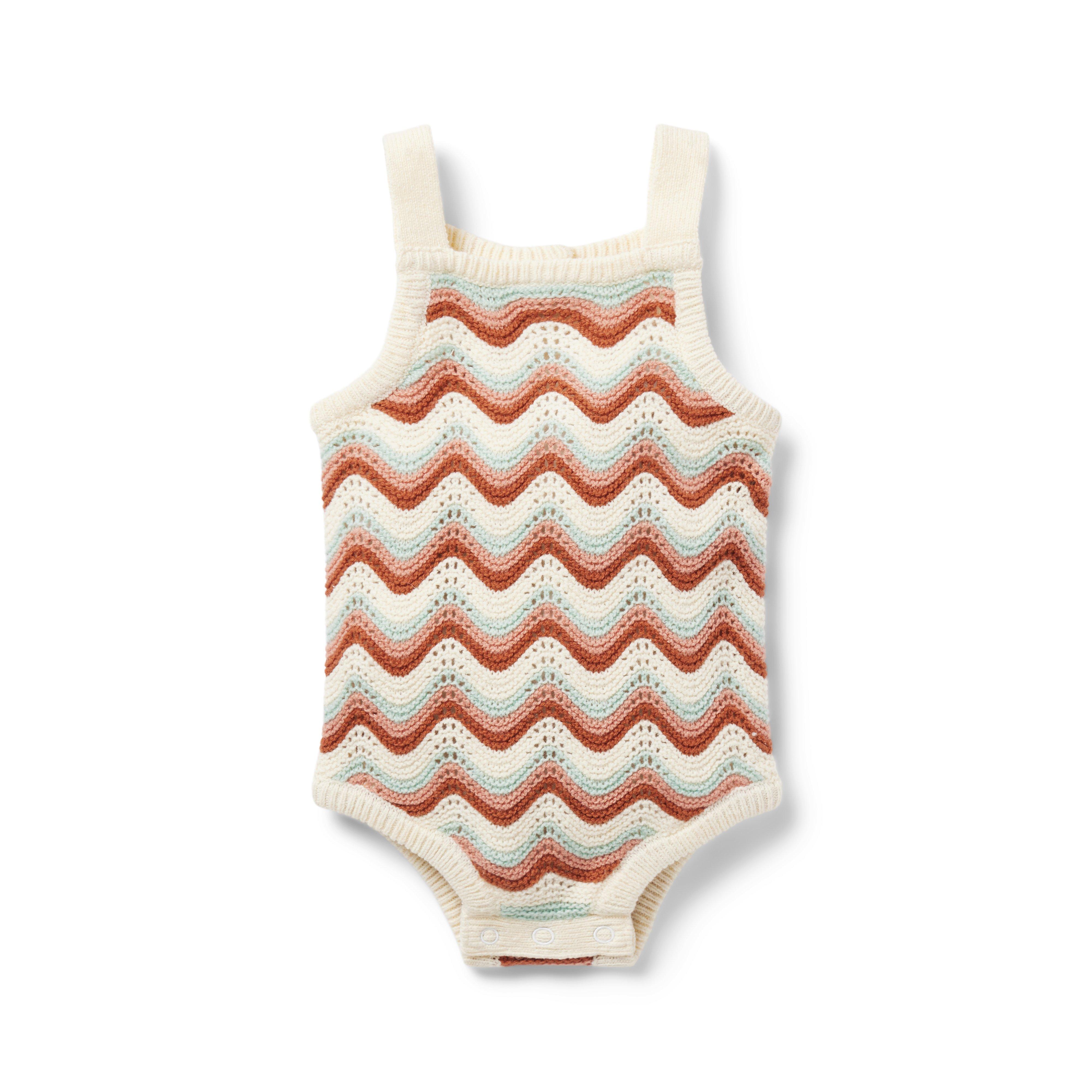 Baby Striped Crochet Romper image number 0