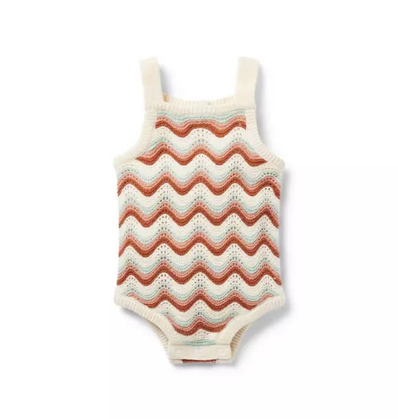 Baby Striped Crochet Romper image number 0