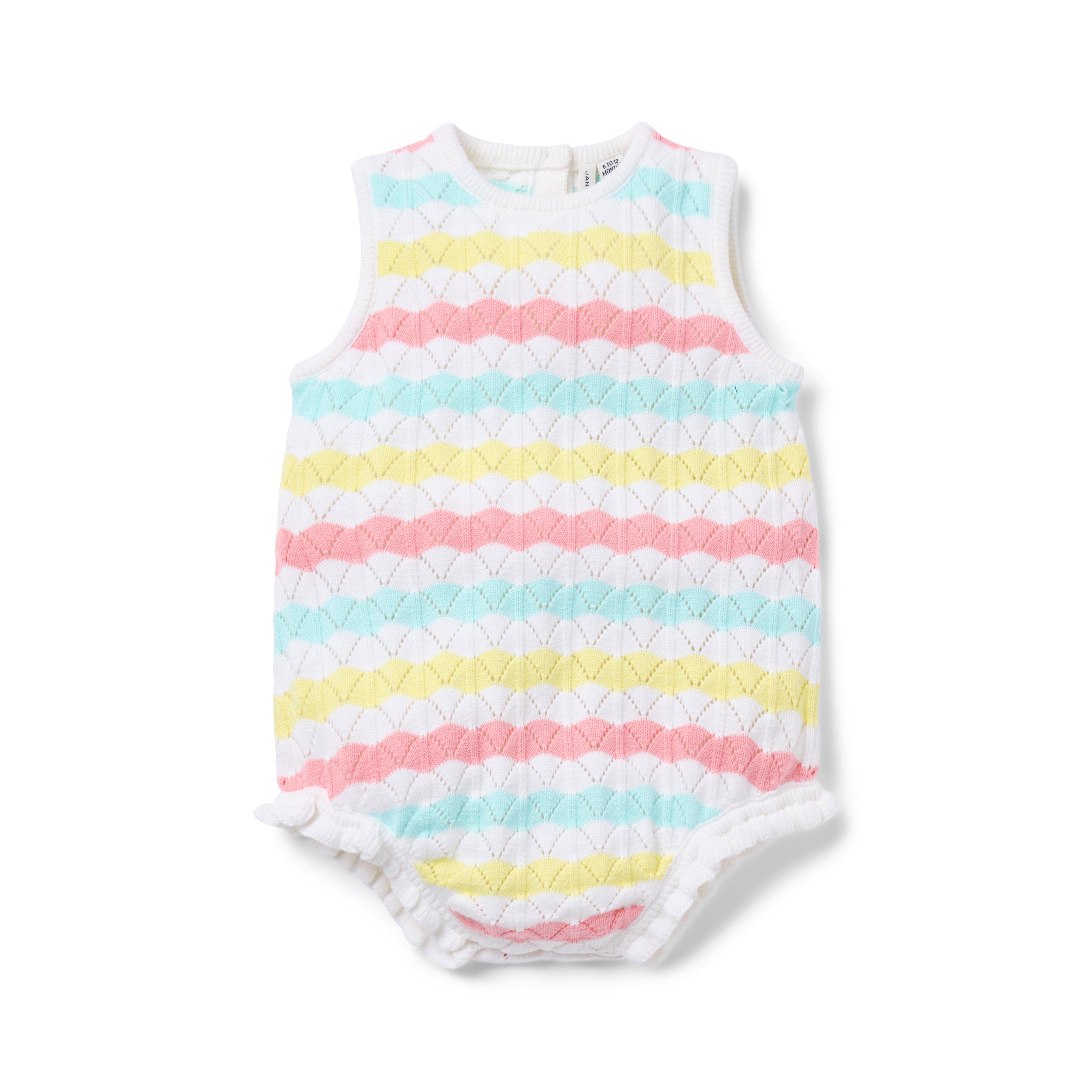 Baby Striped Crochet Romper image number 0