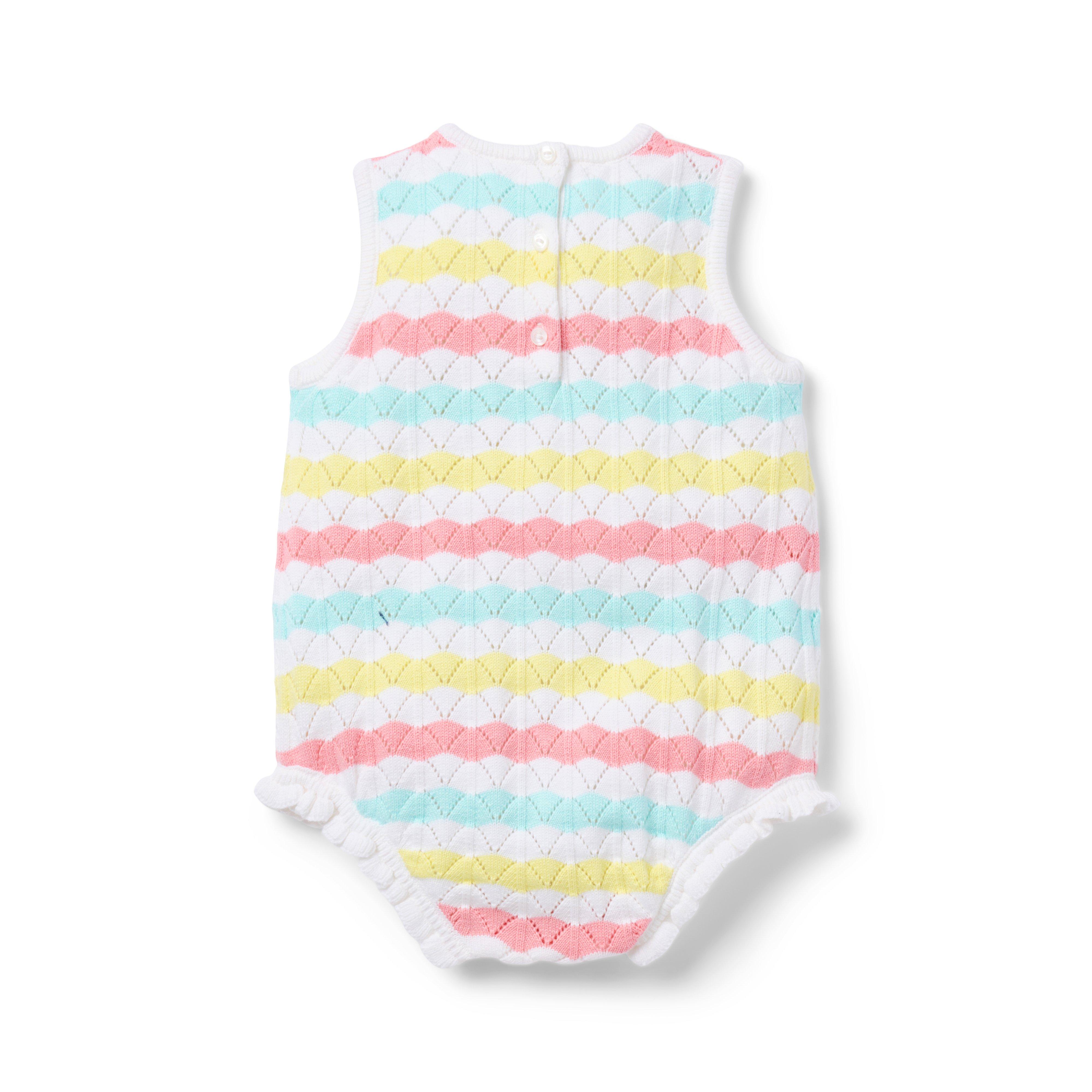 Baby Striped Crochet Romper image number 1