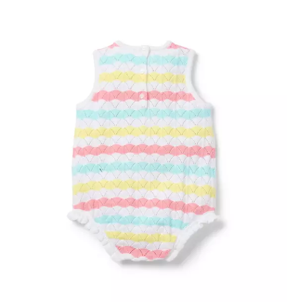 Baby Striped Crochet Romper image number 1