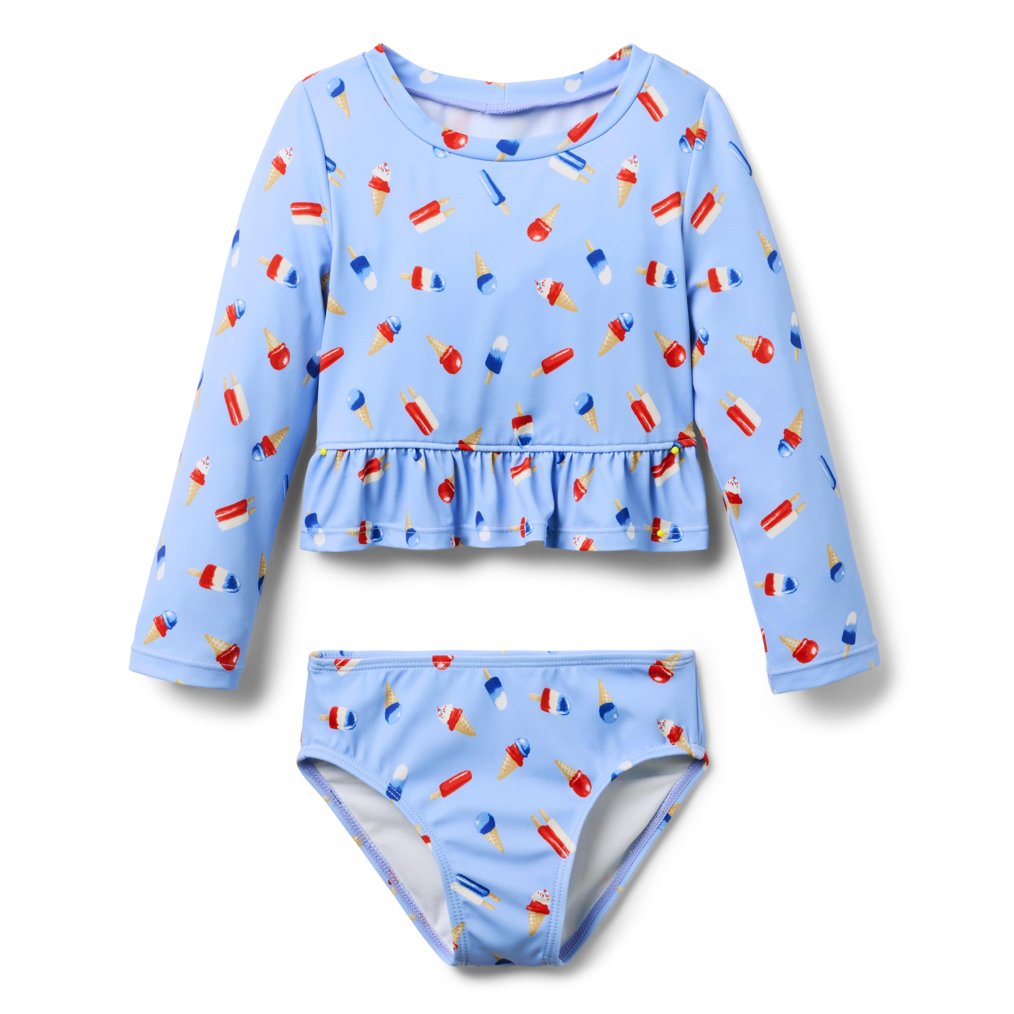 Recycled Ice Cream Rash Guard Swimsuit