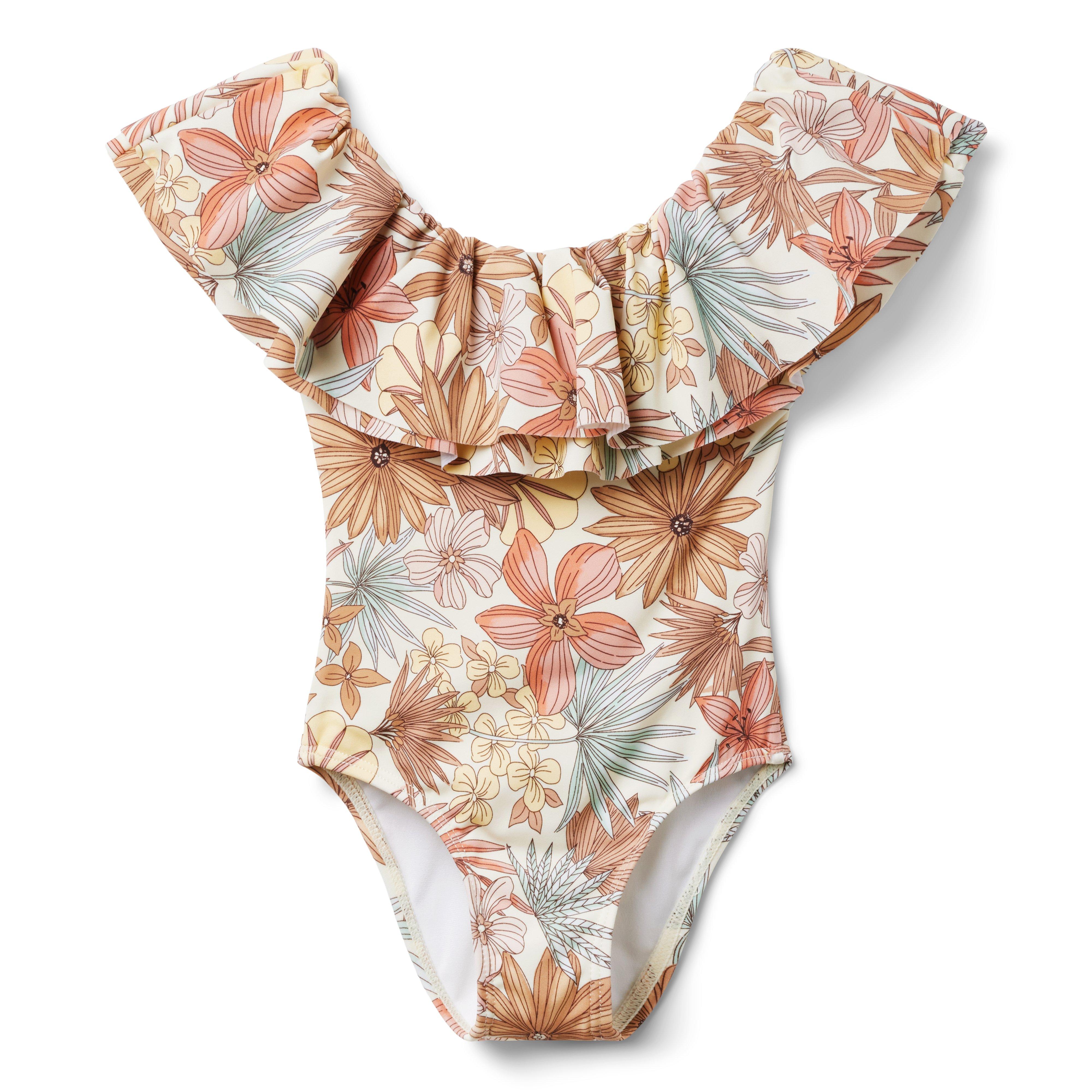 Recycled Floral Ruffle Swimsuit image number 0