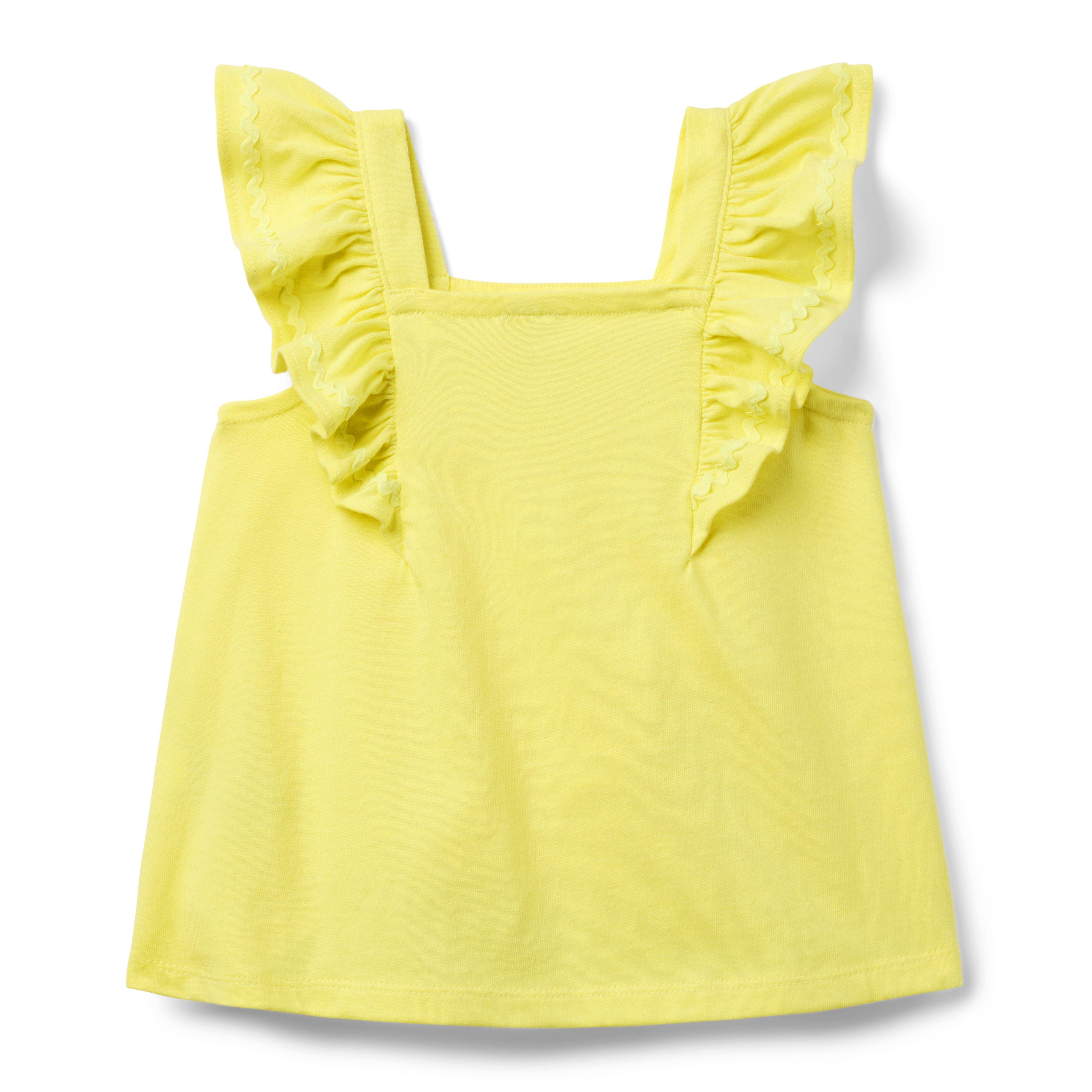 Girl Bright Yellow Ruffle Ric Rac Top by Janie and Jack