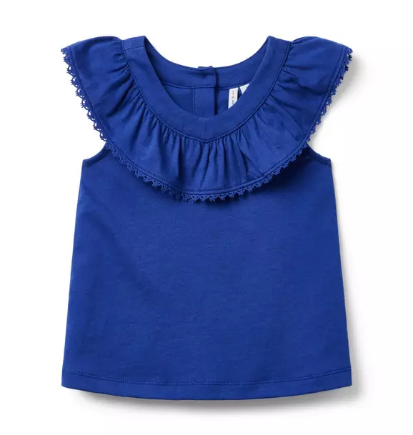 Lace Trim Ruffle Top image number 0