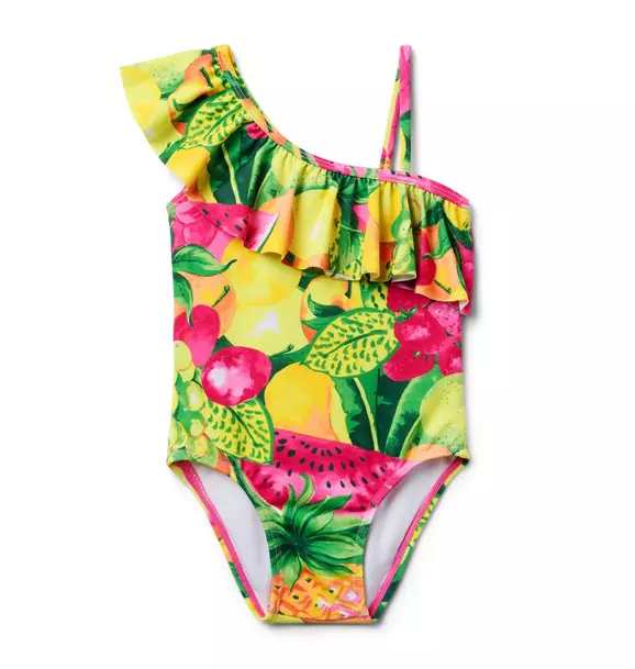 Recycled Fruit Ruffle Shoulder Swimsuit image number 0