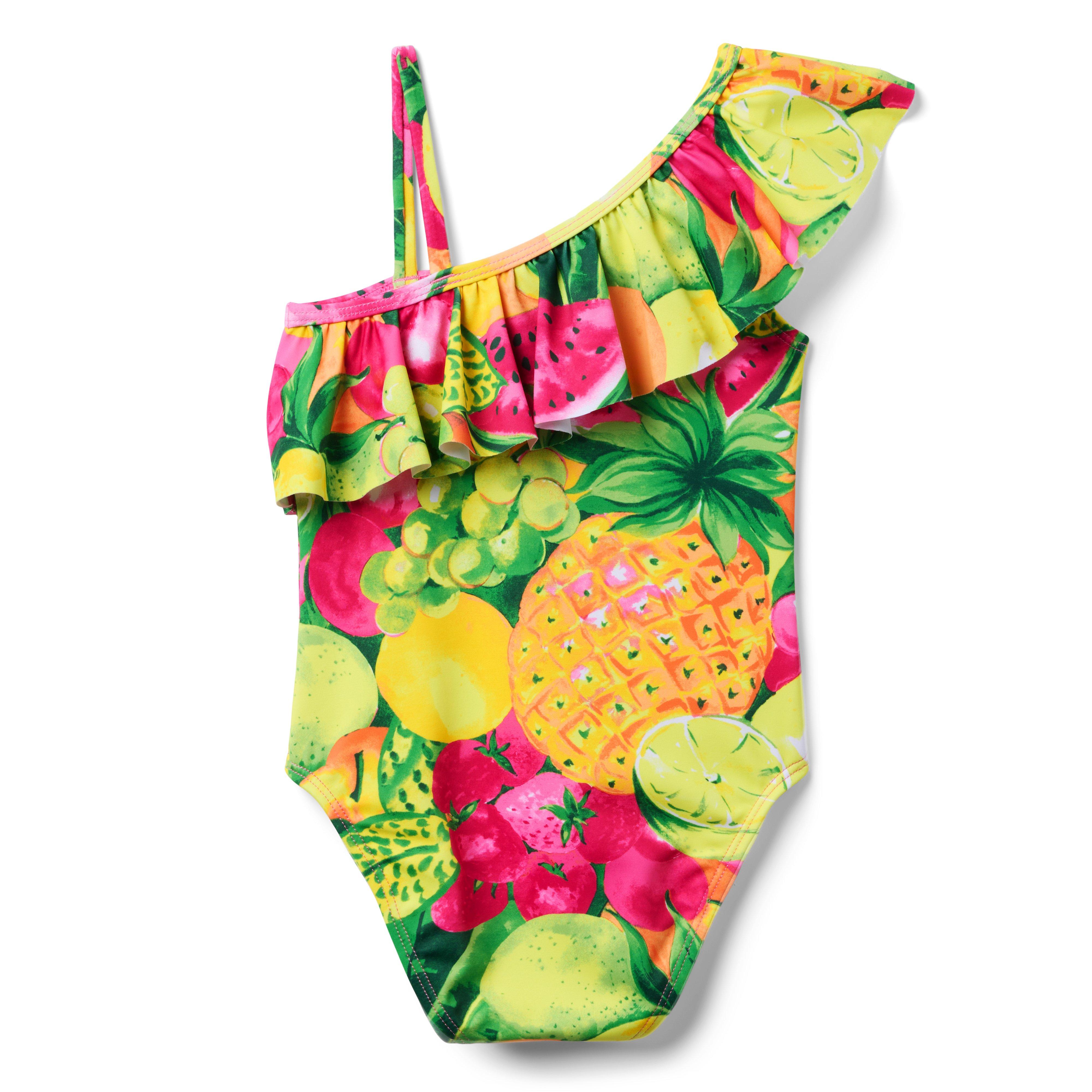 Recycled Fruit Ruffle Shoulder Swimsuit image number 1