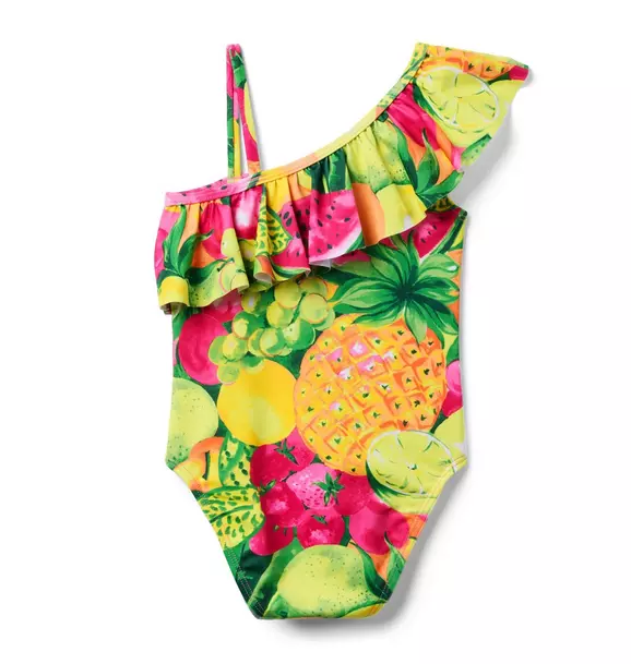 Recycled Fruit Ruffle Shoulder Swimsuit image number 1