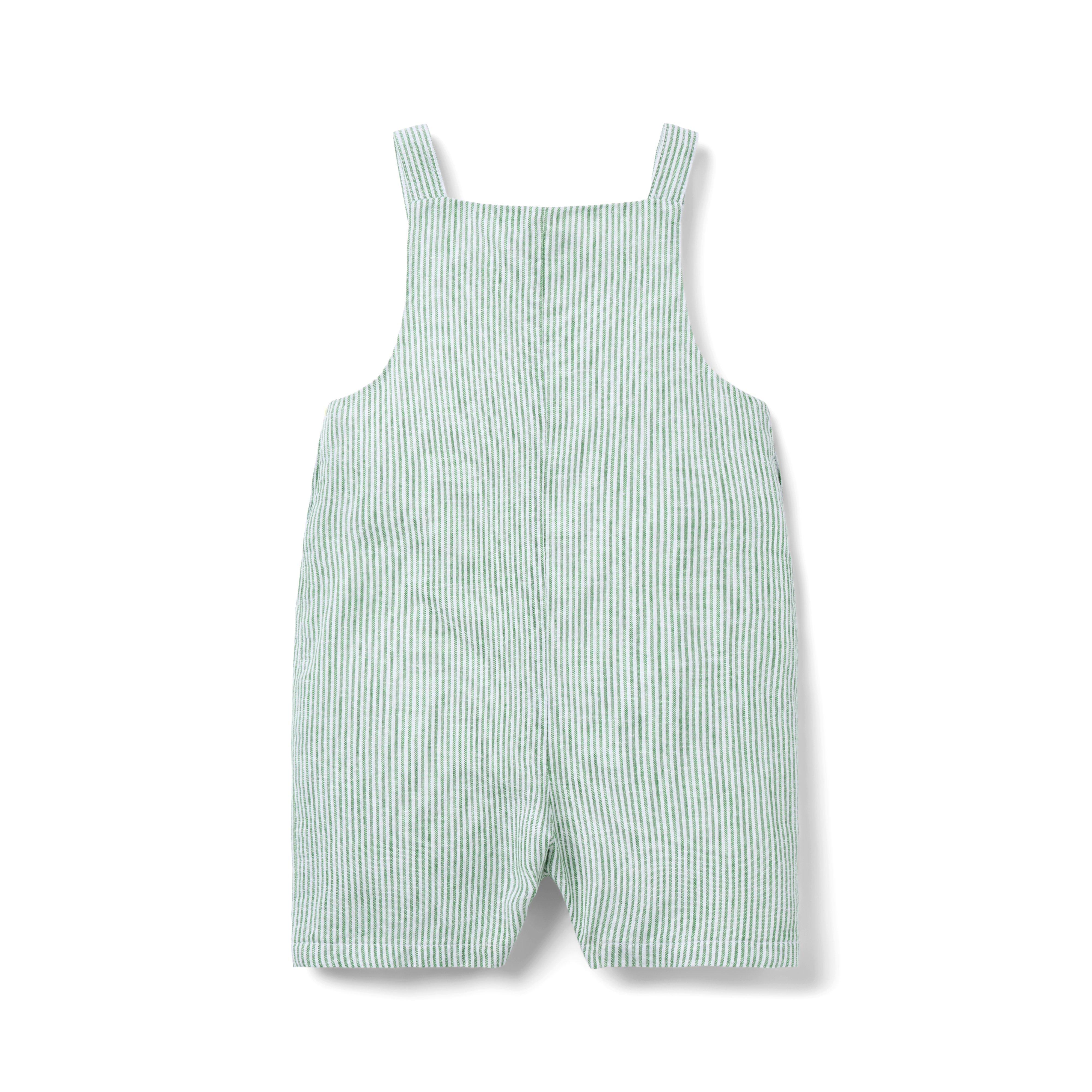 Baby Striped Linen-Cotton Overall image number 1
