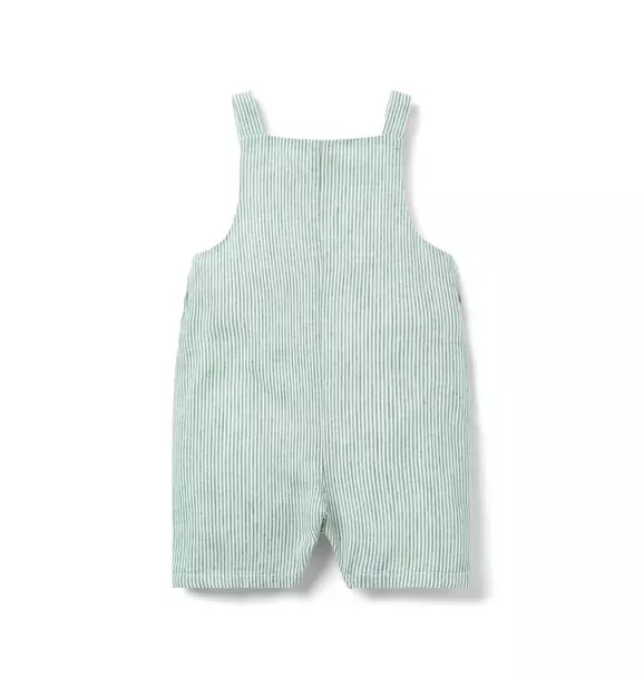 Baby Striped Linen-Cotton Overall image number 1