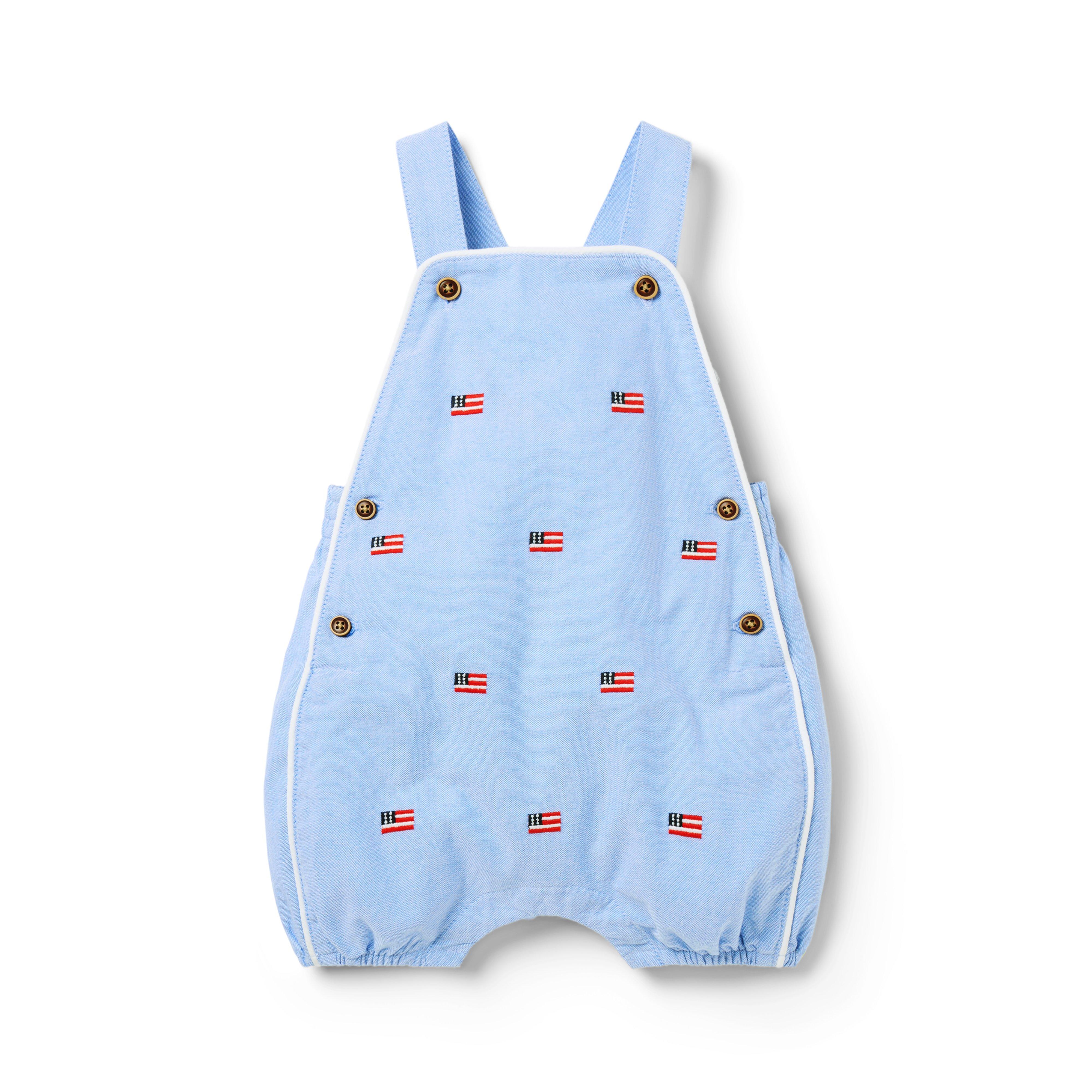 Baby Embroidered Flag Overall