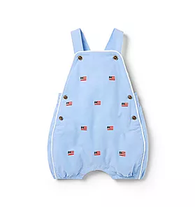 Baby Embroidered Flag Overall