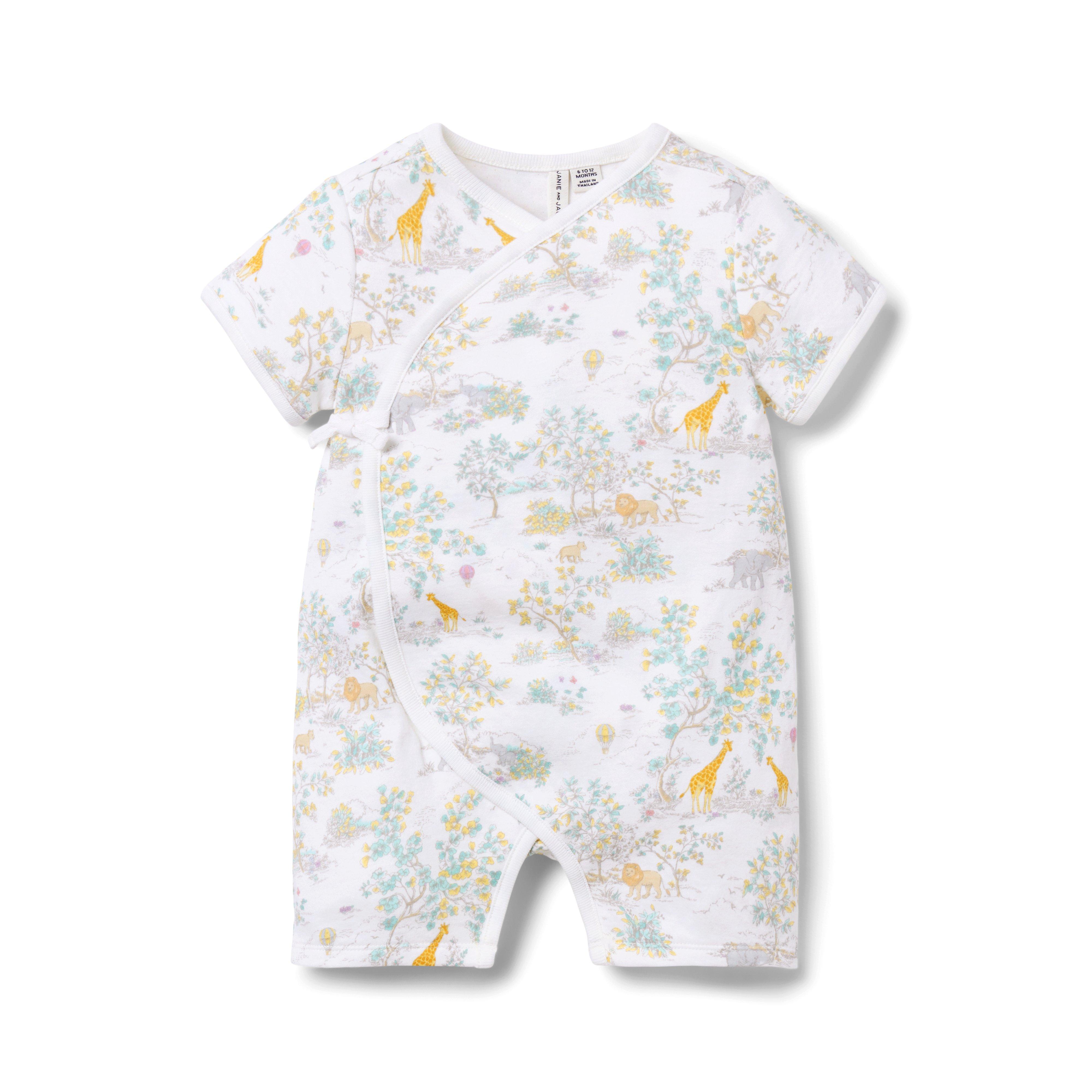 Baby Toile Wrap Romper image number 0