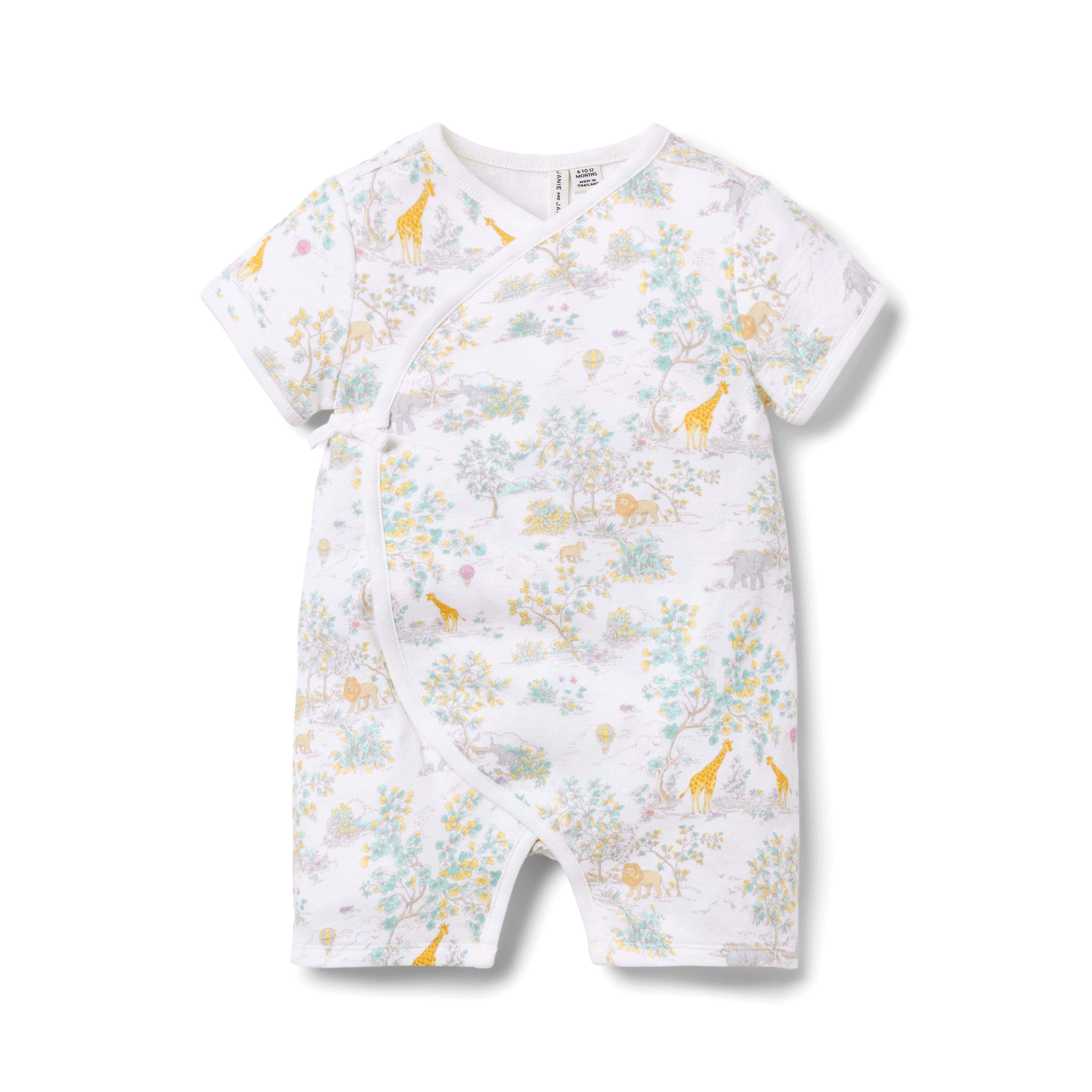 Baby Toile Wrap Romper