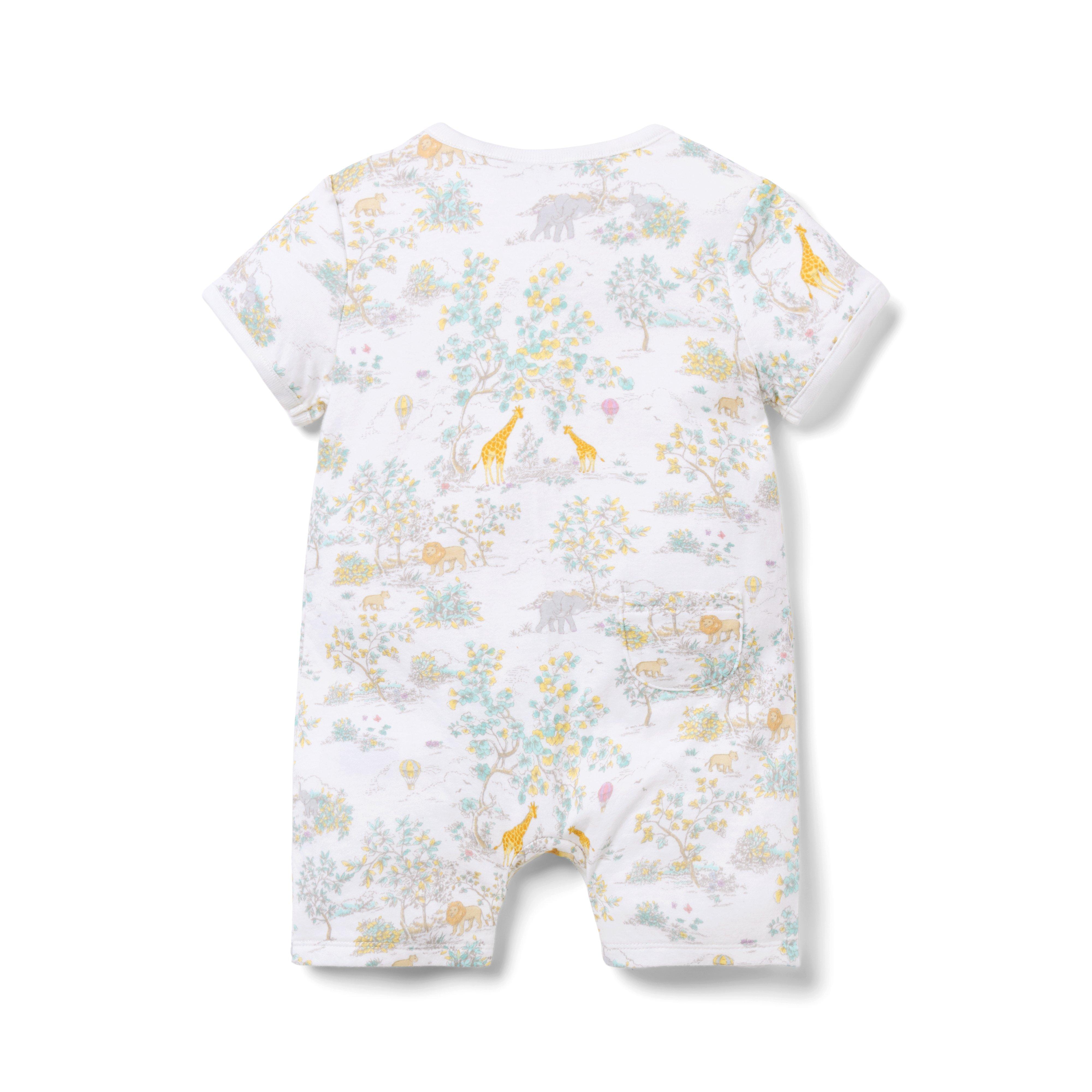 Baby Toile Wrap Romper image number 2